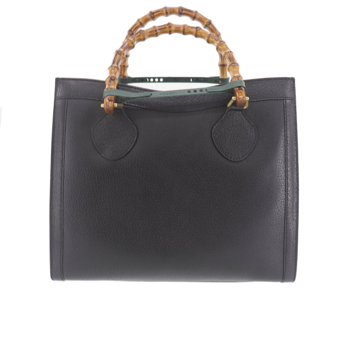 GUCCI Bamboo Handbag Black Leather #CA801