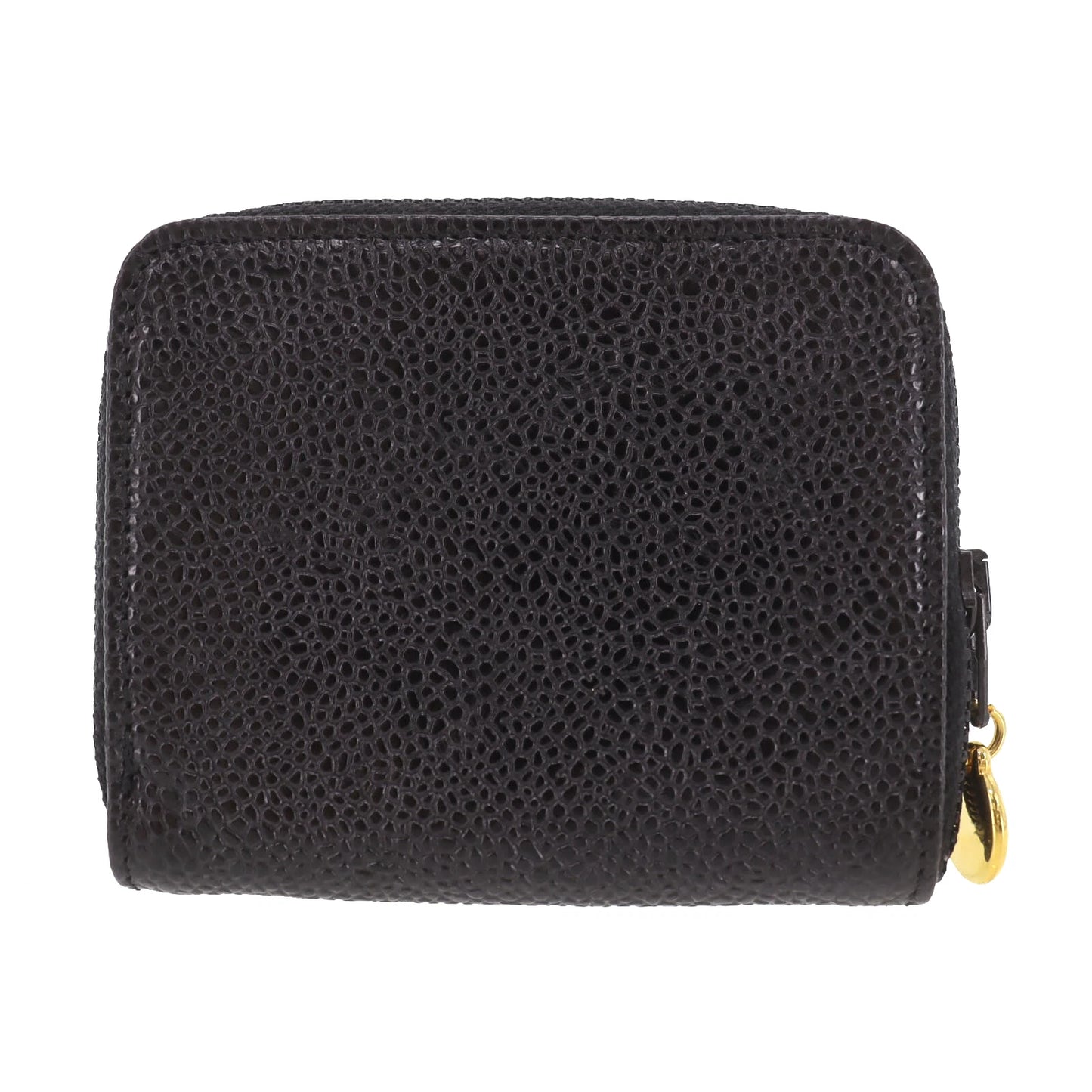 CHANEL CC Logos Coin Purse Black Caviar Skin Leather #CT227