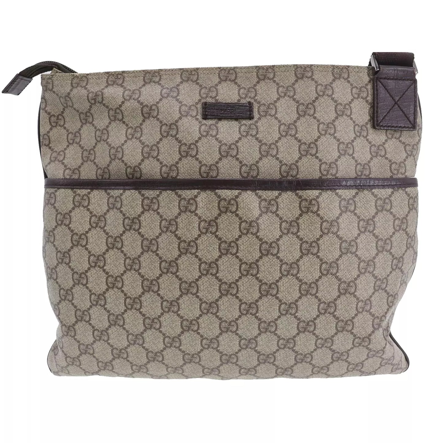GUCCI GG Plus Shoulder Bag Crossbody Brown PVC Leather #CF544