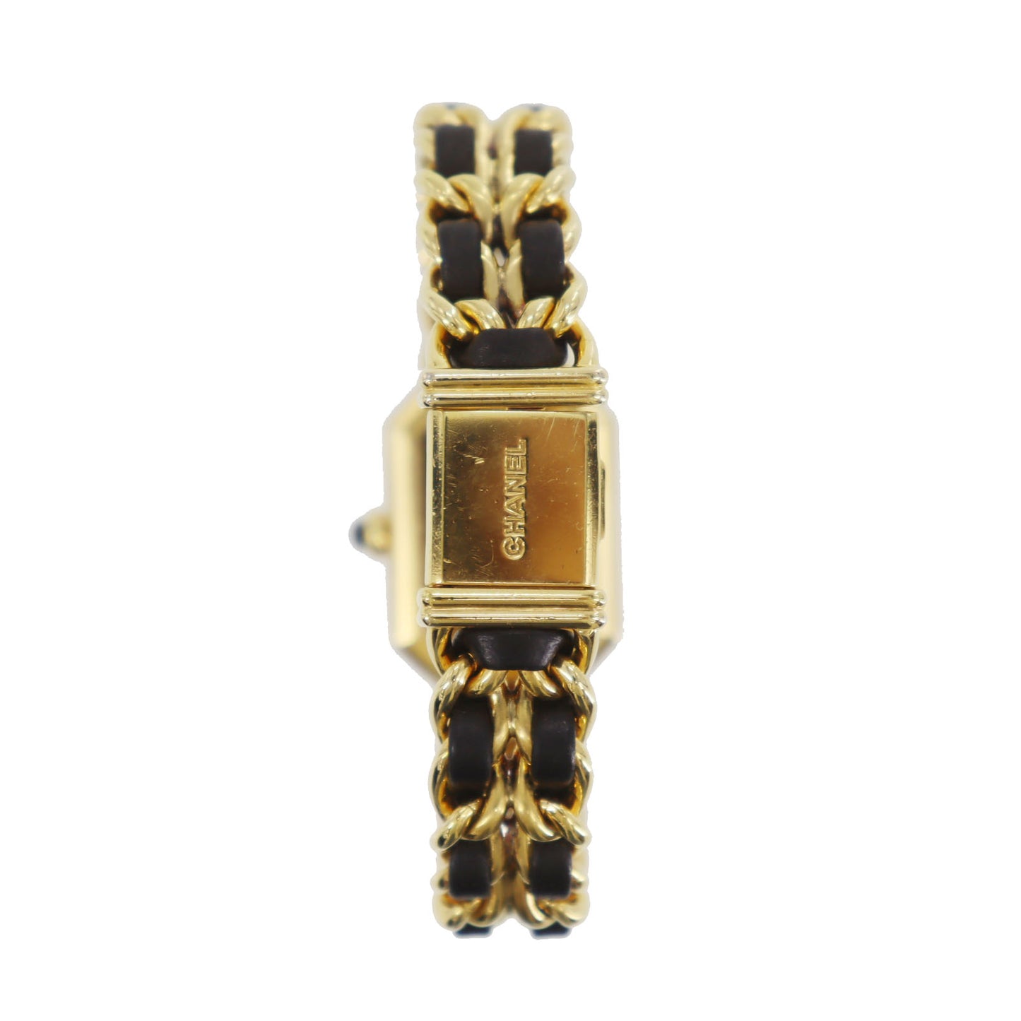 CHANEL Premiere Discontinued Wristwatches M Gold Black Quartz Swiss #CO496 S