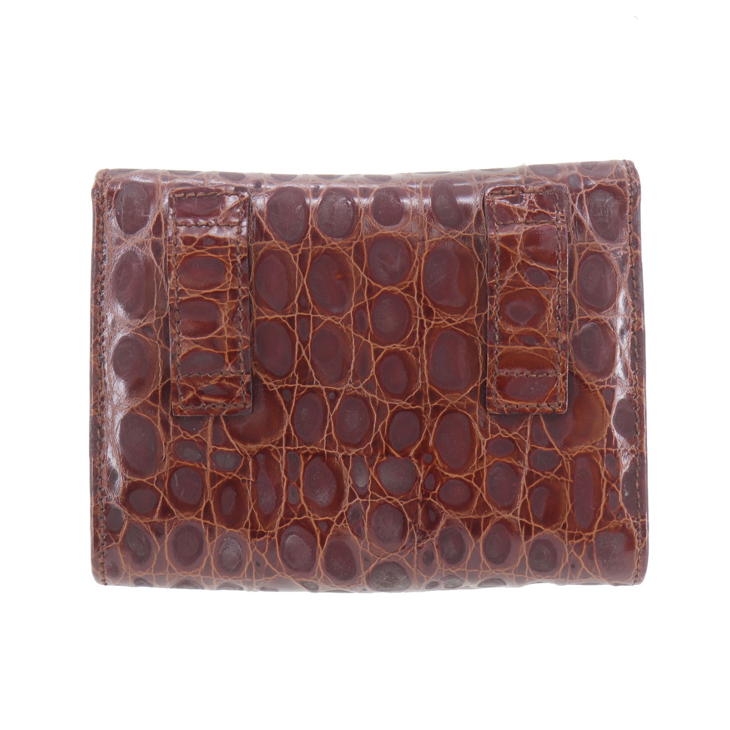 Salvatore Ferragamo Vara Mini Shoulder Bag Brown Embossed Leather #AH47