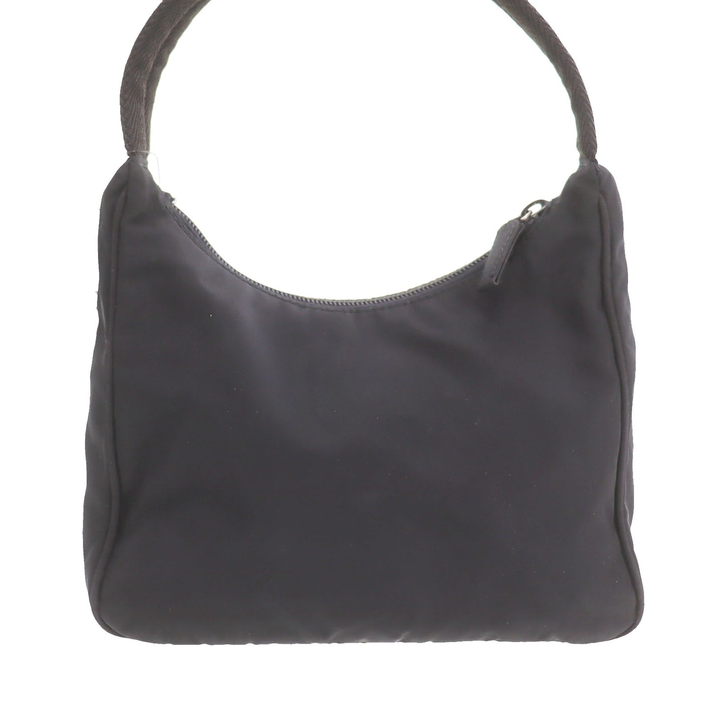 PRADA Hobo Logos Handbag Black Nylon Pouch #CS702