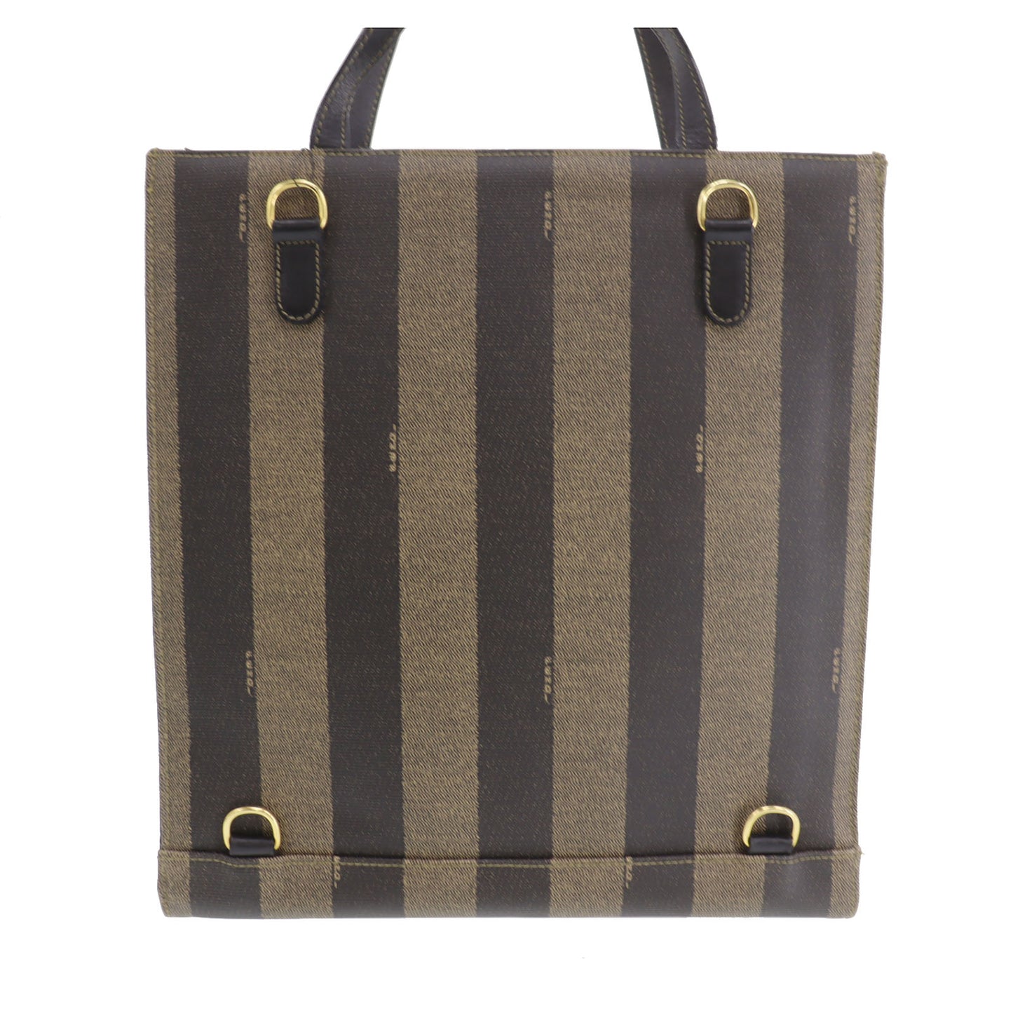 FENDI Pequin 2way Handbag Backpack Brown Black PVC #AH638