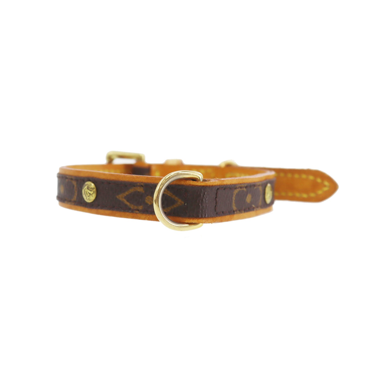 Louis Vuitton LV Collier Baxter Dog Collar MM & Dog Leash MM Monogram #CY753