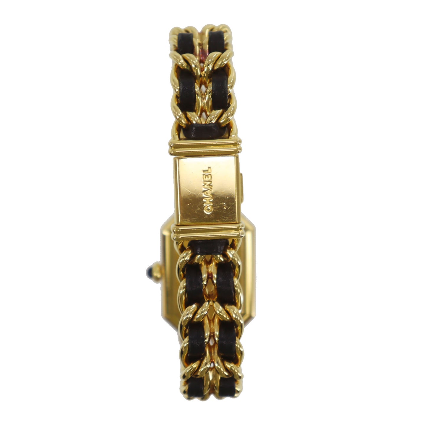 CHANEL Premiere Discontinued Wristwatches L Gold Black Quartz Swiss #CK713