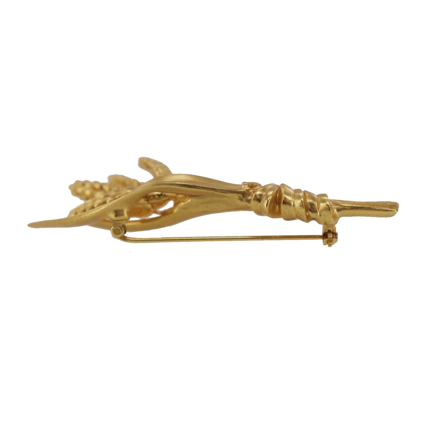 CHANEL Rice Ear Motif Pin Brooch Gold Plated 99P #DA607
