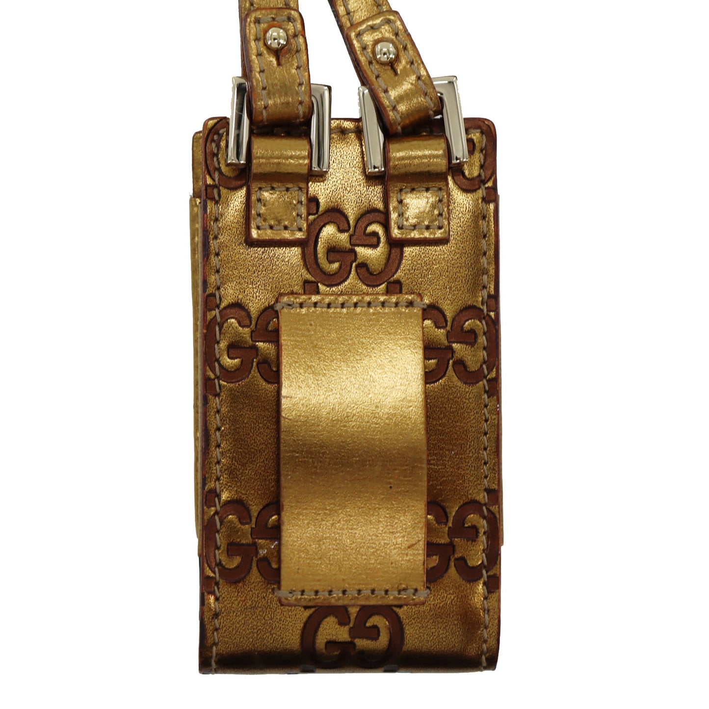 GUCCI Original GG iPod Mini Case Gold Brown Leather #AG250
