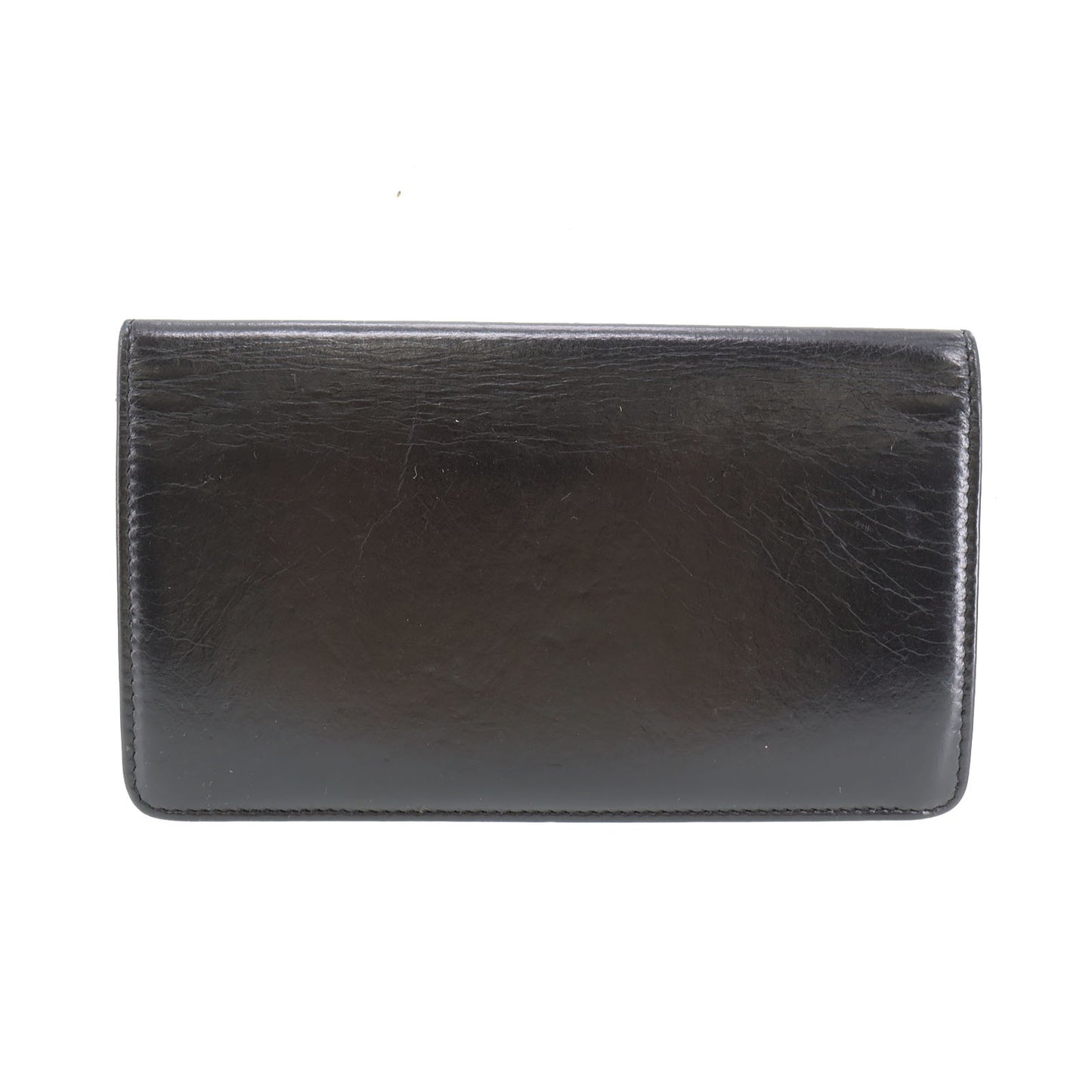 CHANEL Long Wallet Black Leather #AH498