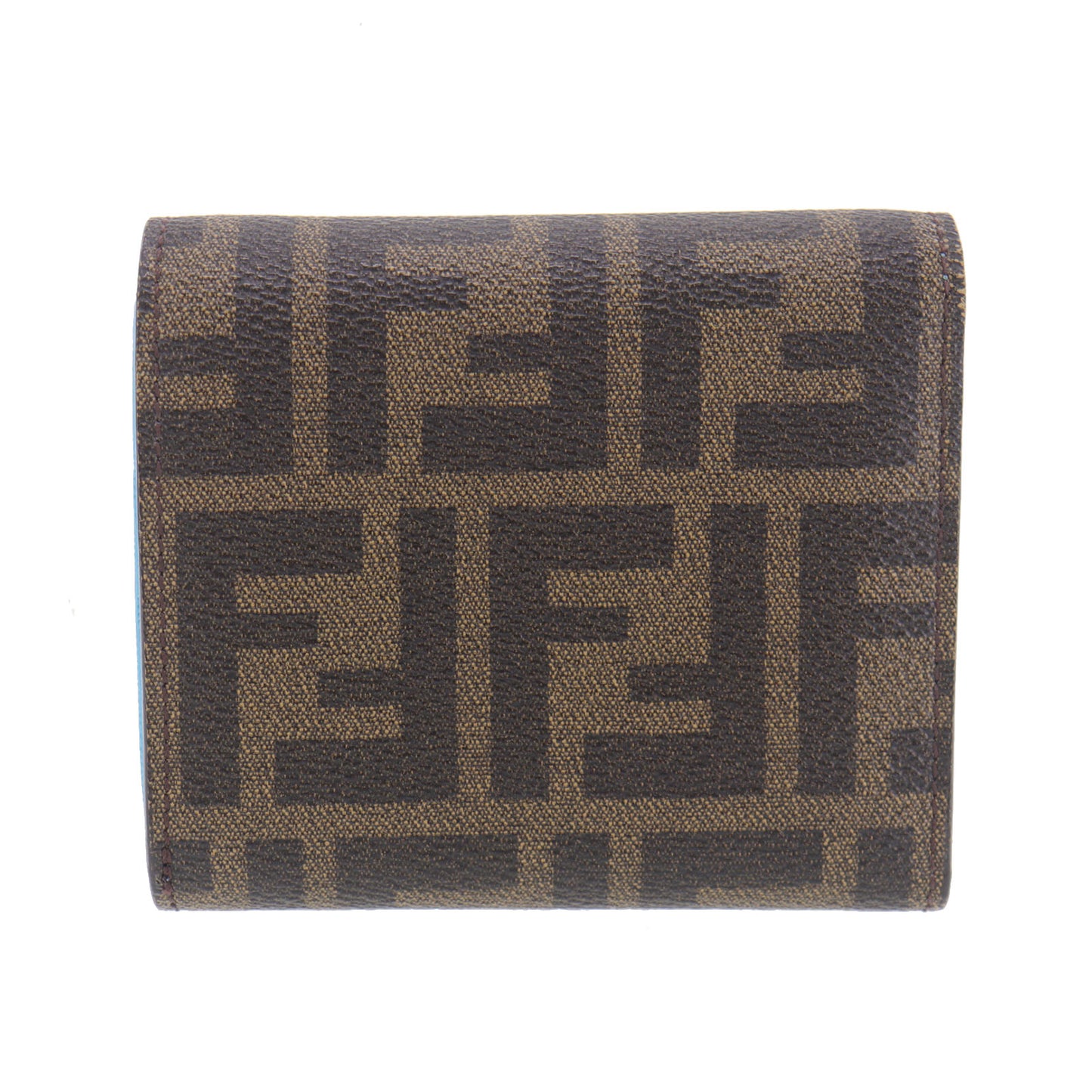 FENDI Zucca Bi-fold Wallet Brown PVC Leather #CU206