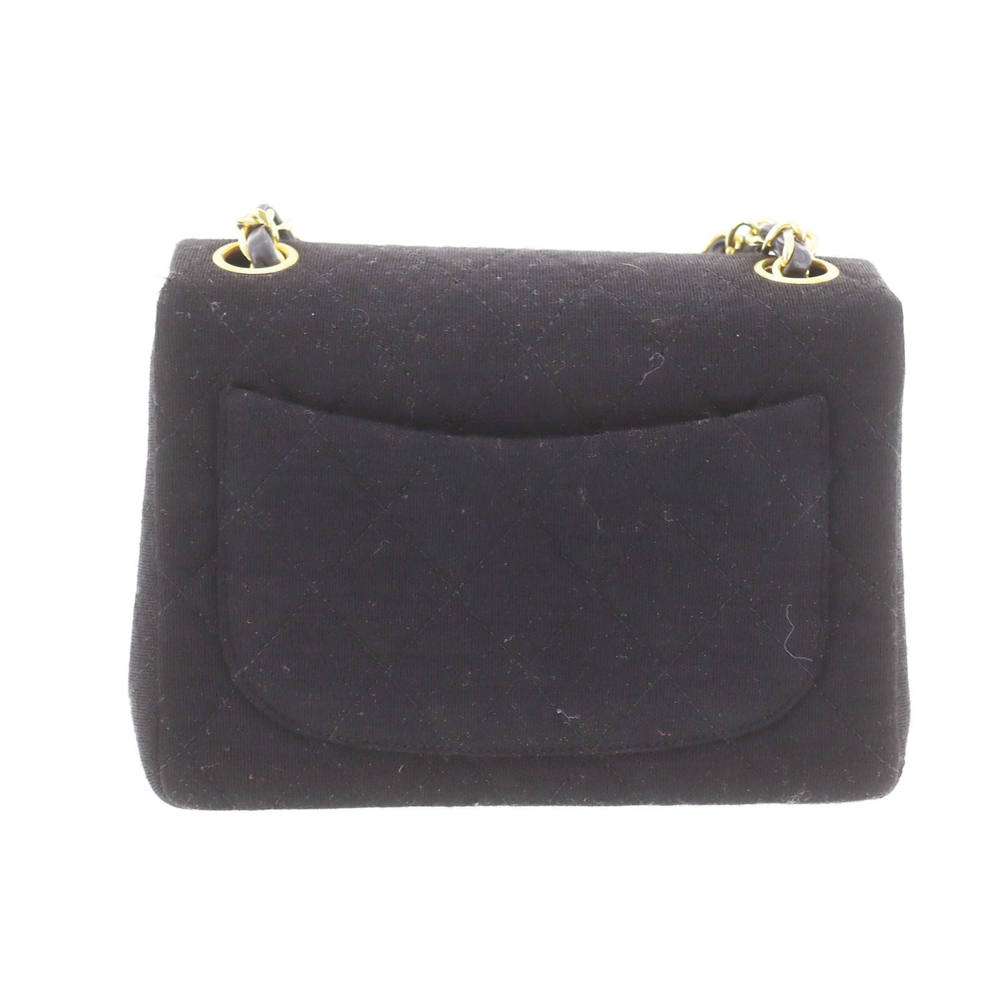CHANEL Matelasse Crossbody Shoulder Bag Black Cotton #AF580