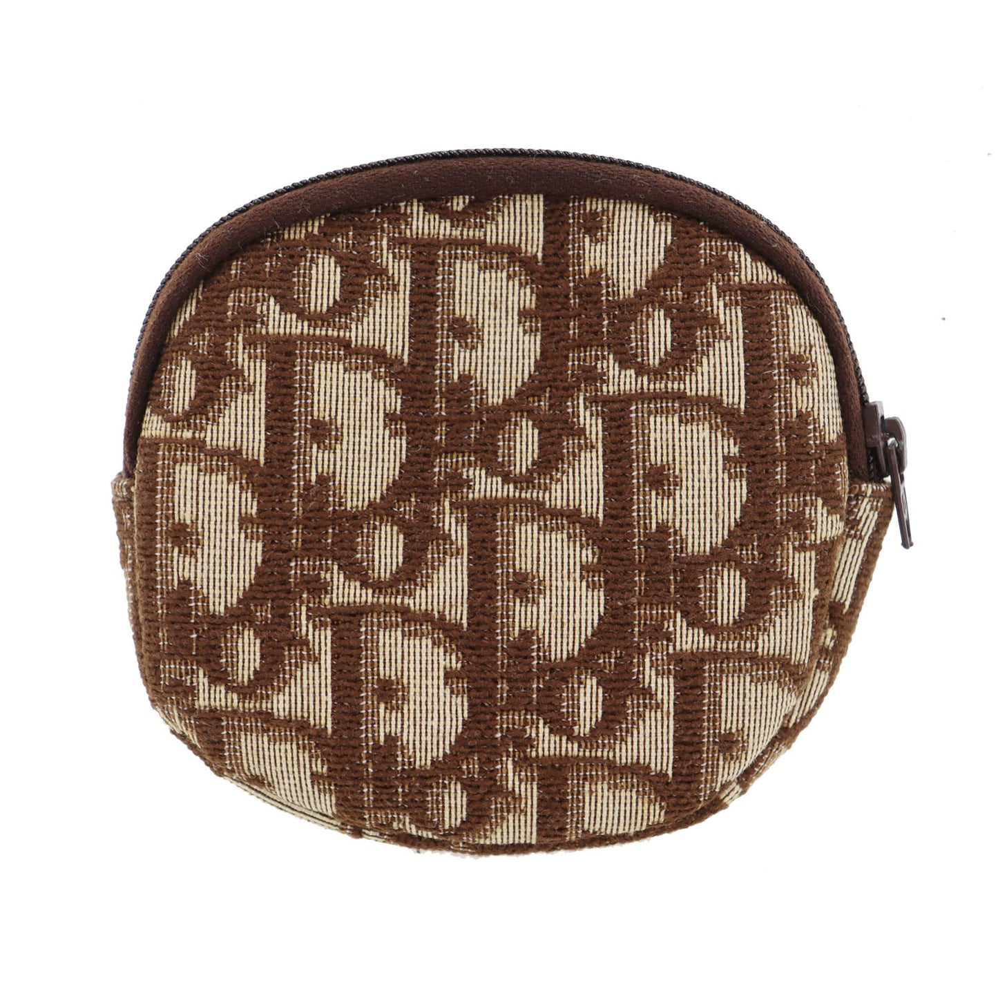 Christian Dior Trotter Mini Coin Wallet Pouch Brown Canvas #CH115