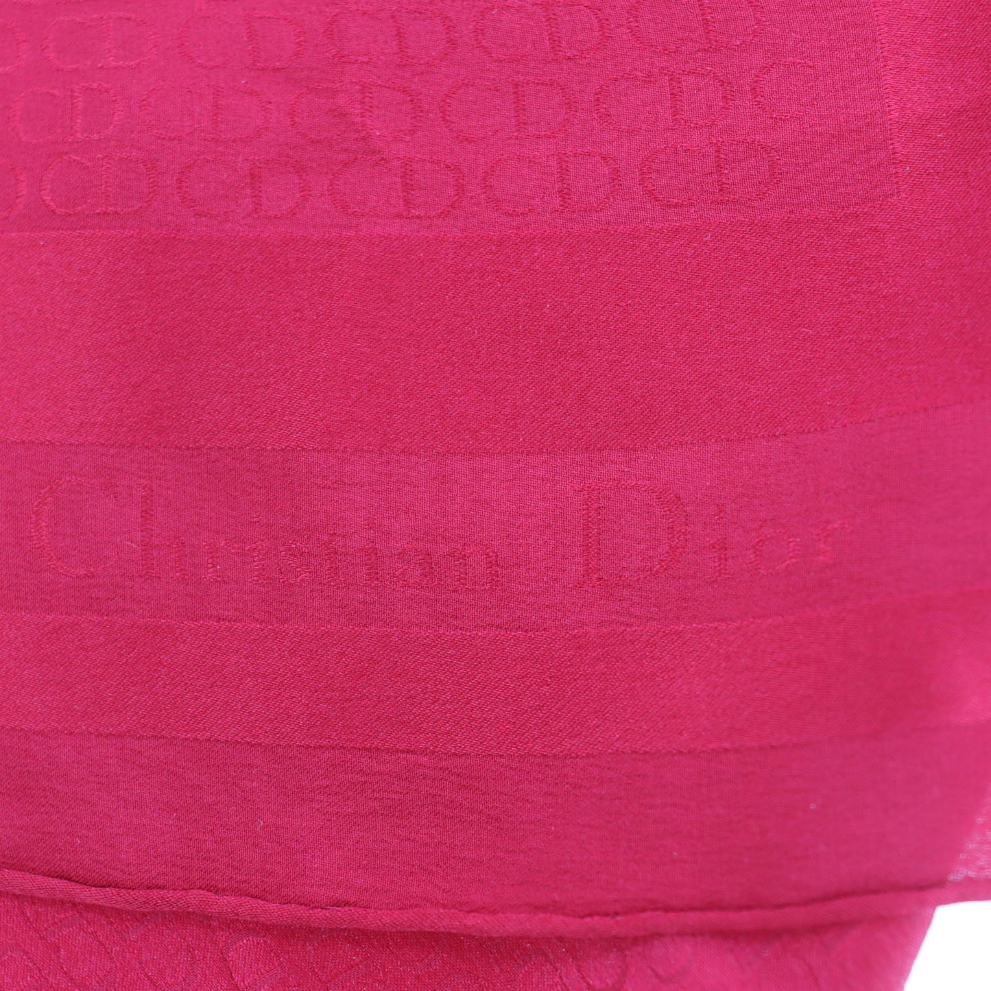 Christian Dior CD Logos Silk Scarf Red #ED34