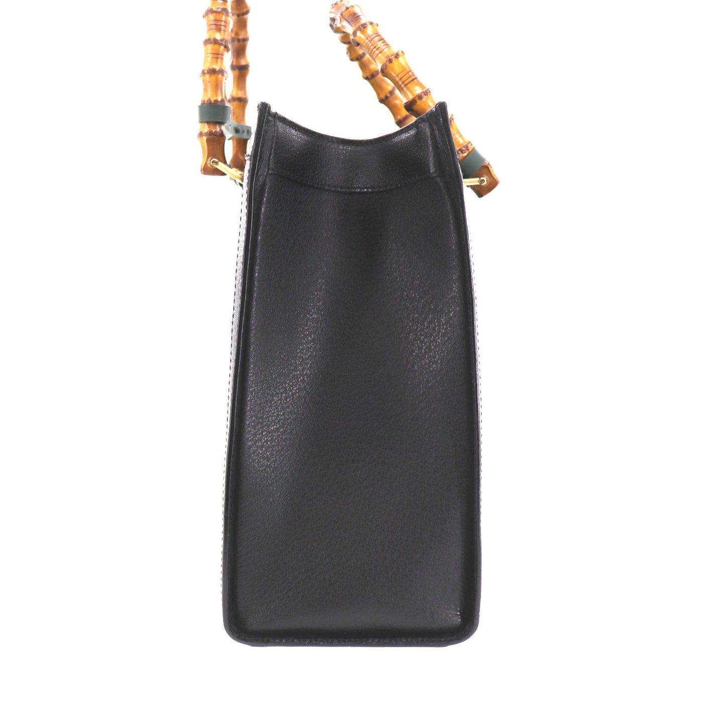 GUCCI Bamboo Handbag Black Leather #CA801