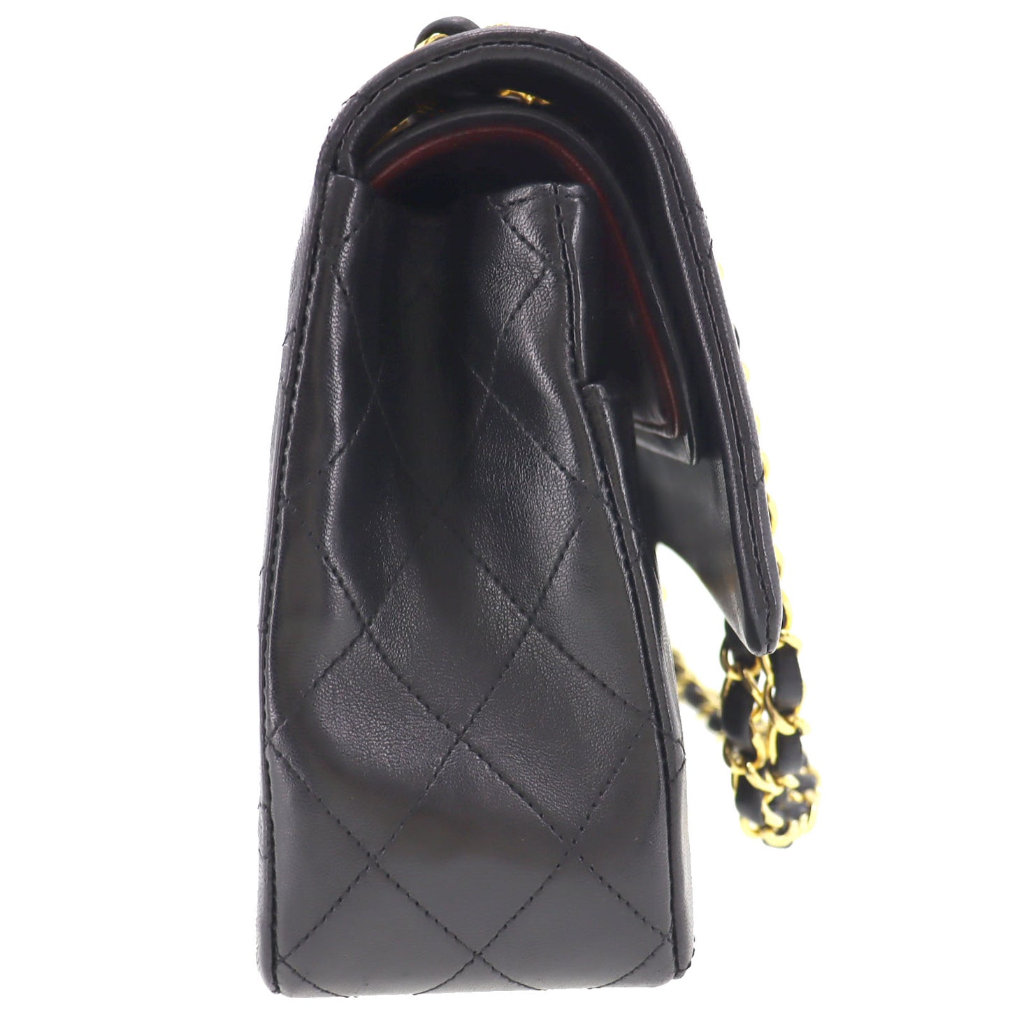 CHANEL Matelasse 25 Chain Shoulder Bag Black Leather #BK517