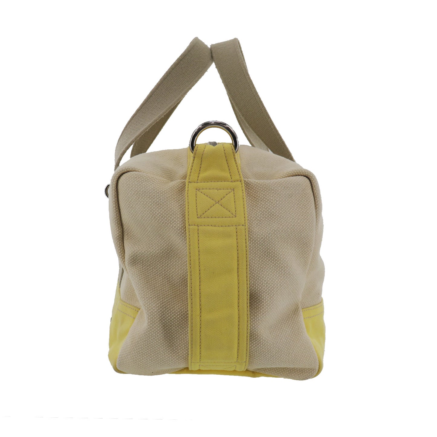 CHANEL Sports Line Boston Bag Beige Yellow Canvas #EF363
