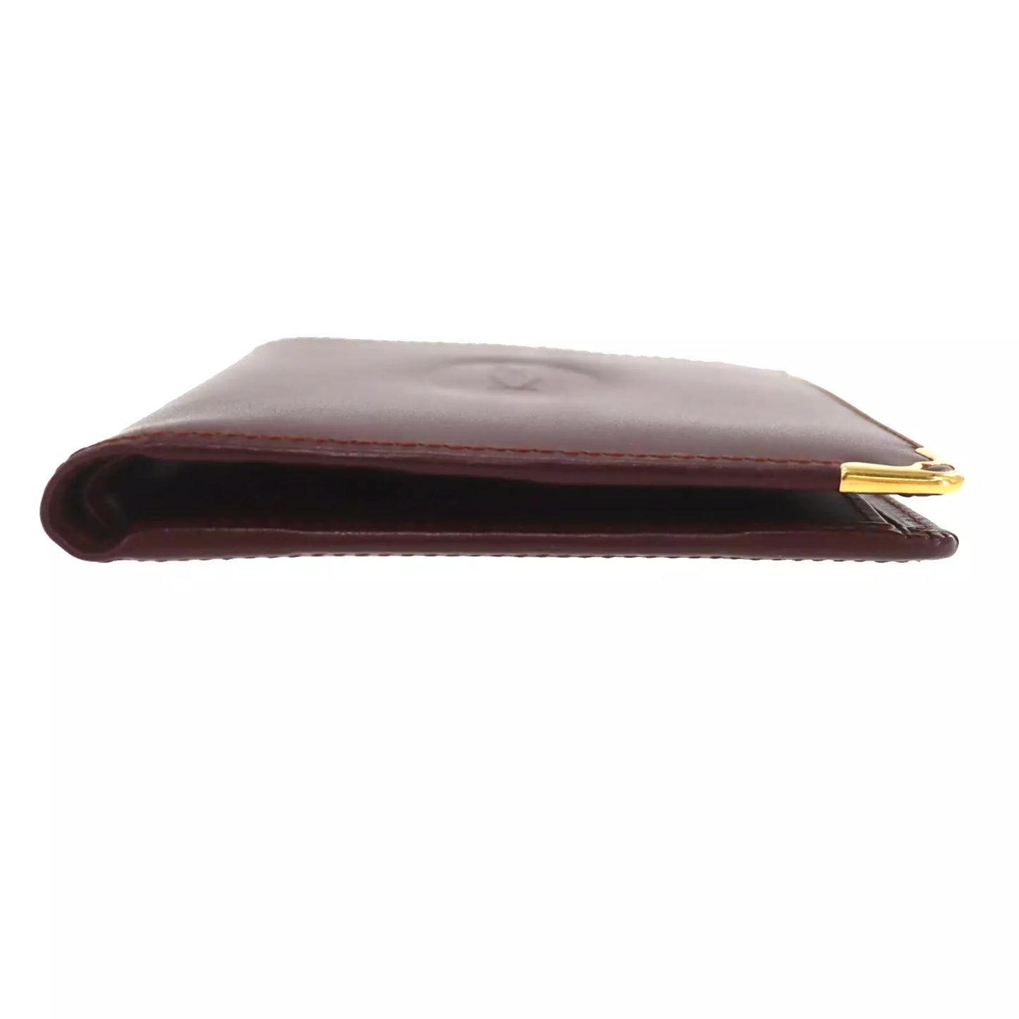 CARTIER Must de Cartier Bifold Wallet Leather Burgundy #ED493
