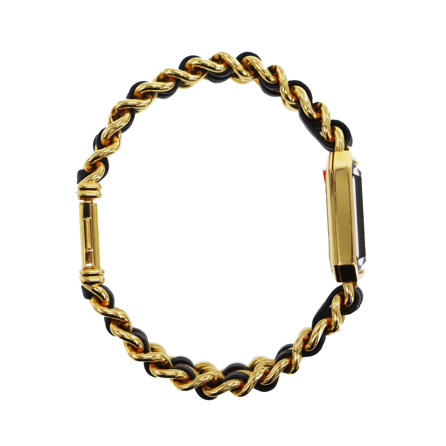 CHANEL Premiere Discontinued Wristwatches XL Gold Black Quartz #CN90