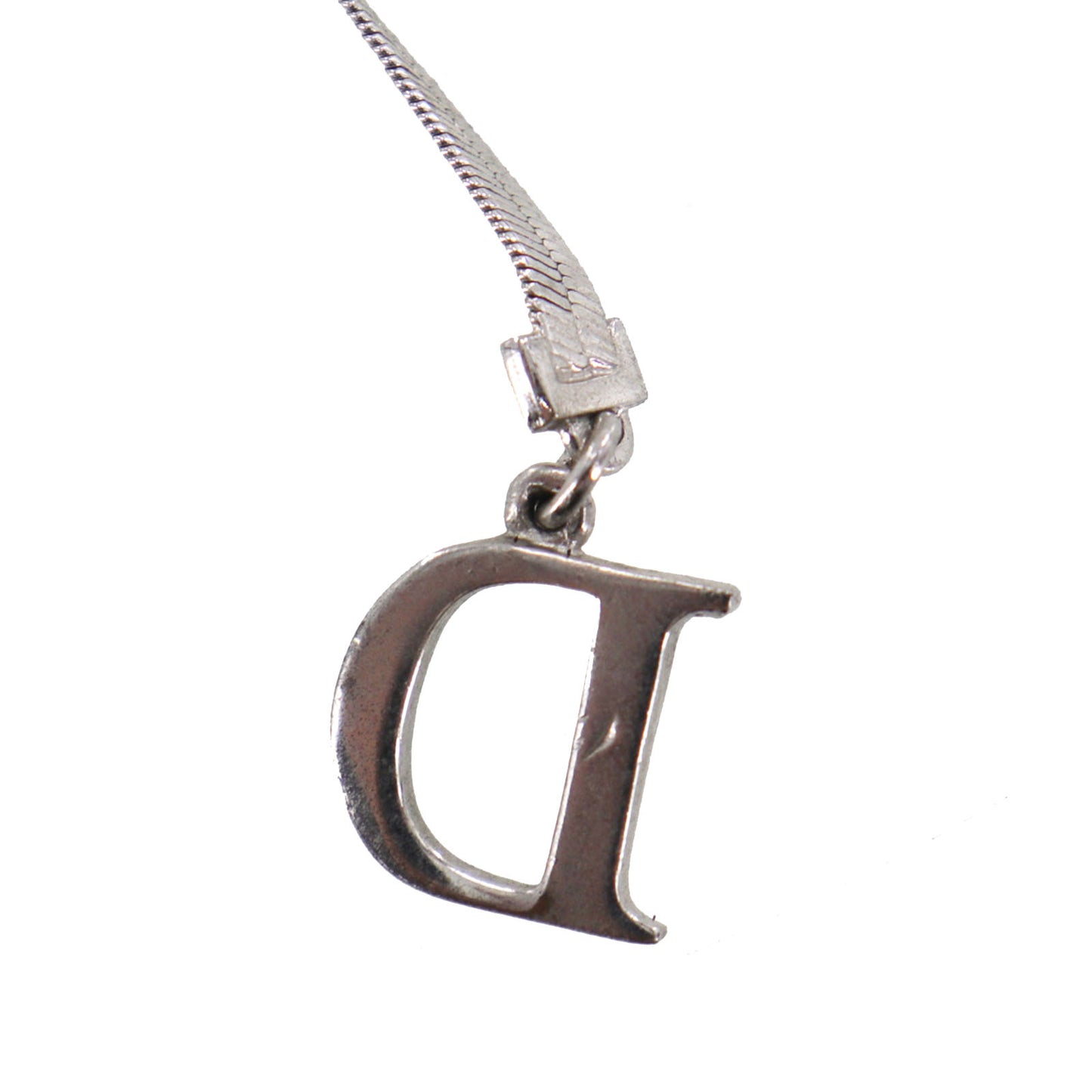 Christian Dior Bow Choker Necklace Silver #EH518