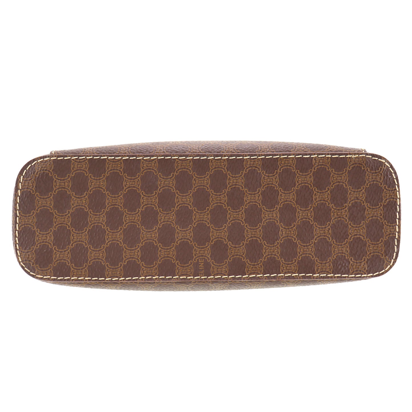 CELINE Macadam Pattern HandBag Brown PVC Leather #AH75