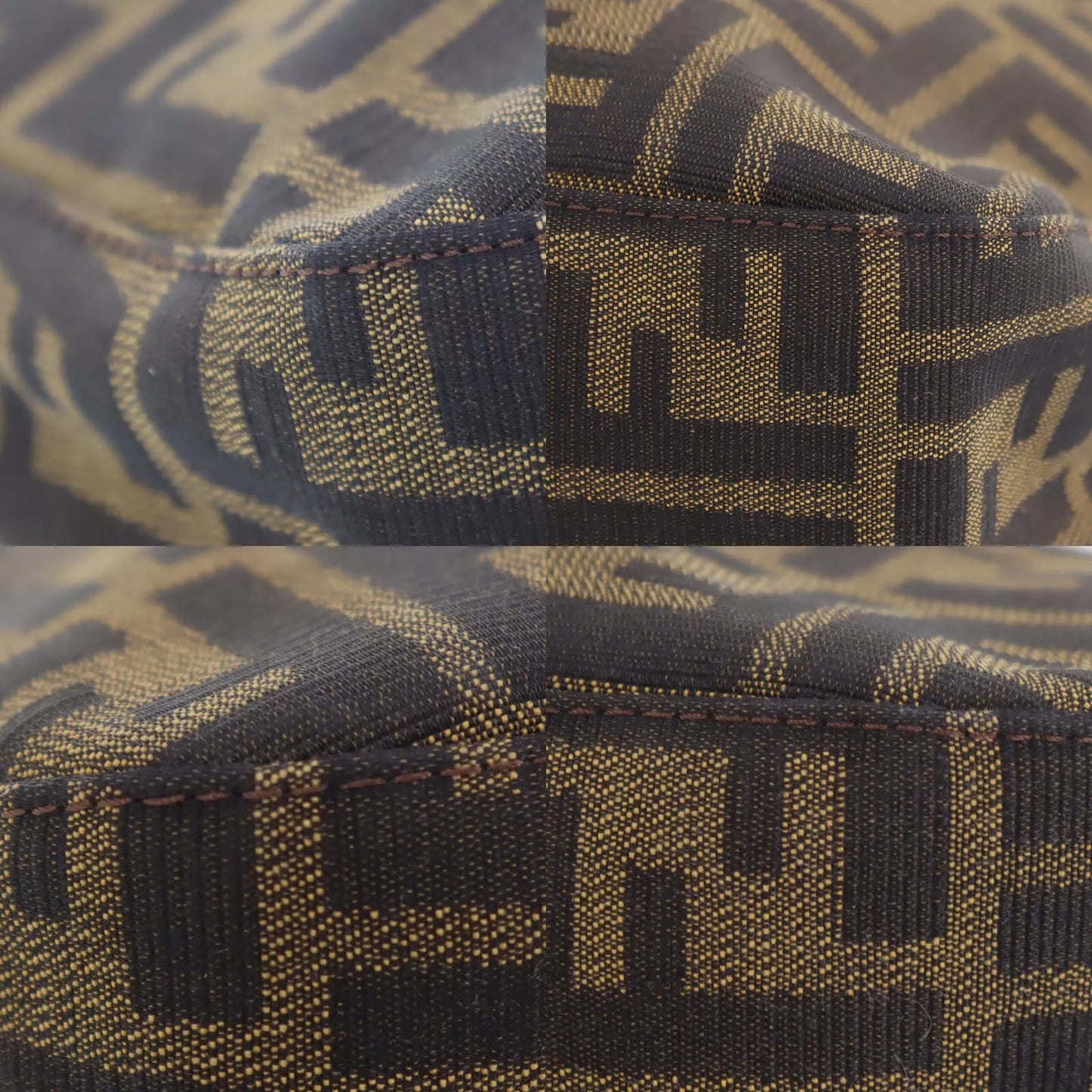 FENDI Zucca Mamma Bucket Handbag Brown #CT64