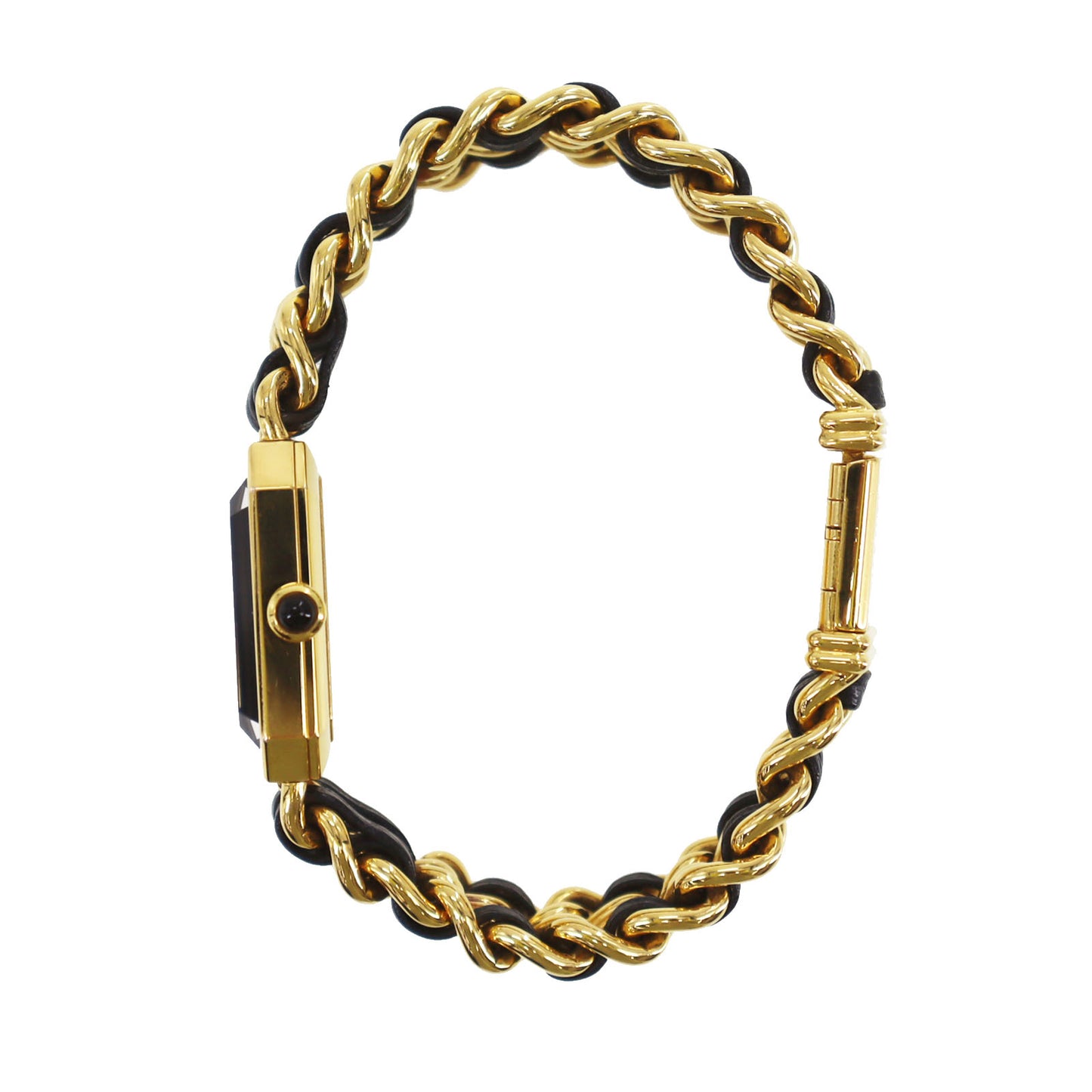 CHANEL Premiere Discontinued Wristwatches L Gold Black Quartz Swiss #CK713