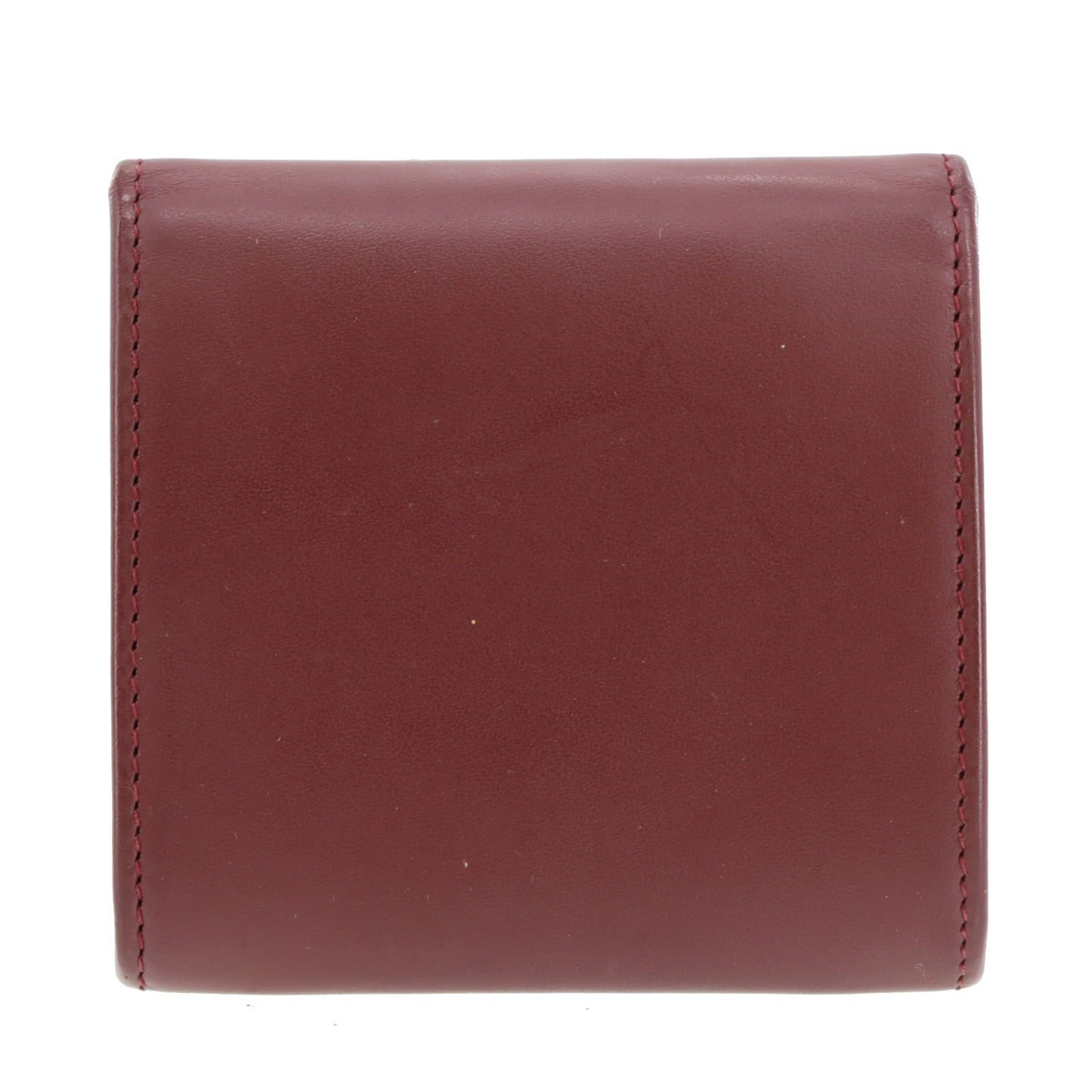 Cartier Logos Must Line Coin Case Bordeaux Leather #AH294