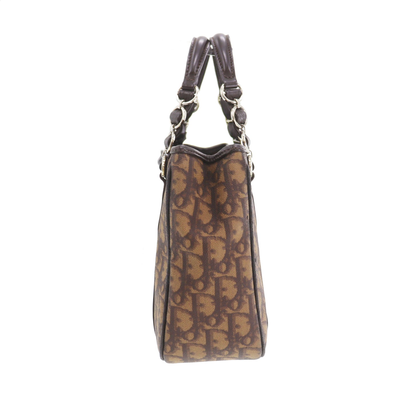 Christian Dior Trotter Handbag Brown PVC #CT20