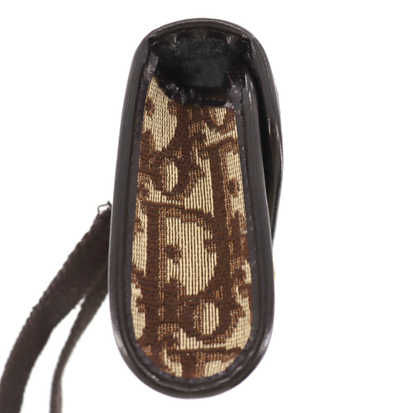 Christian Dior Trotter Shoulder Bag Brown Canvas Leather #AH117