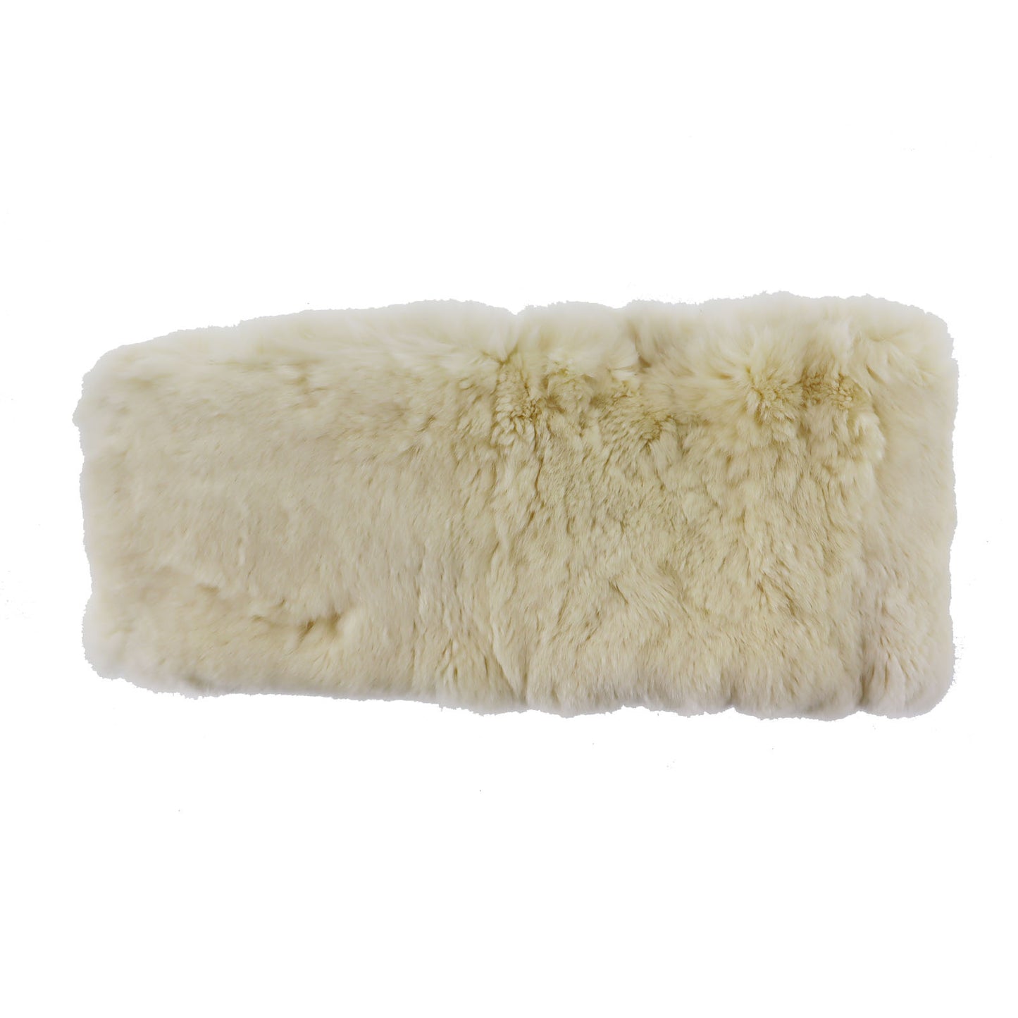 CHANEL CC Logos Fur Scarf Muffler 100% Rabbit White #CO713