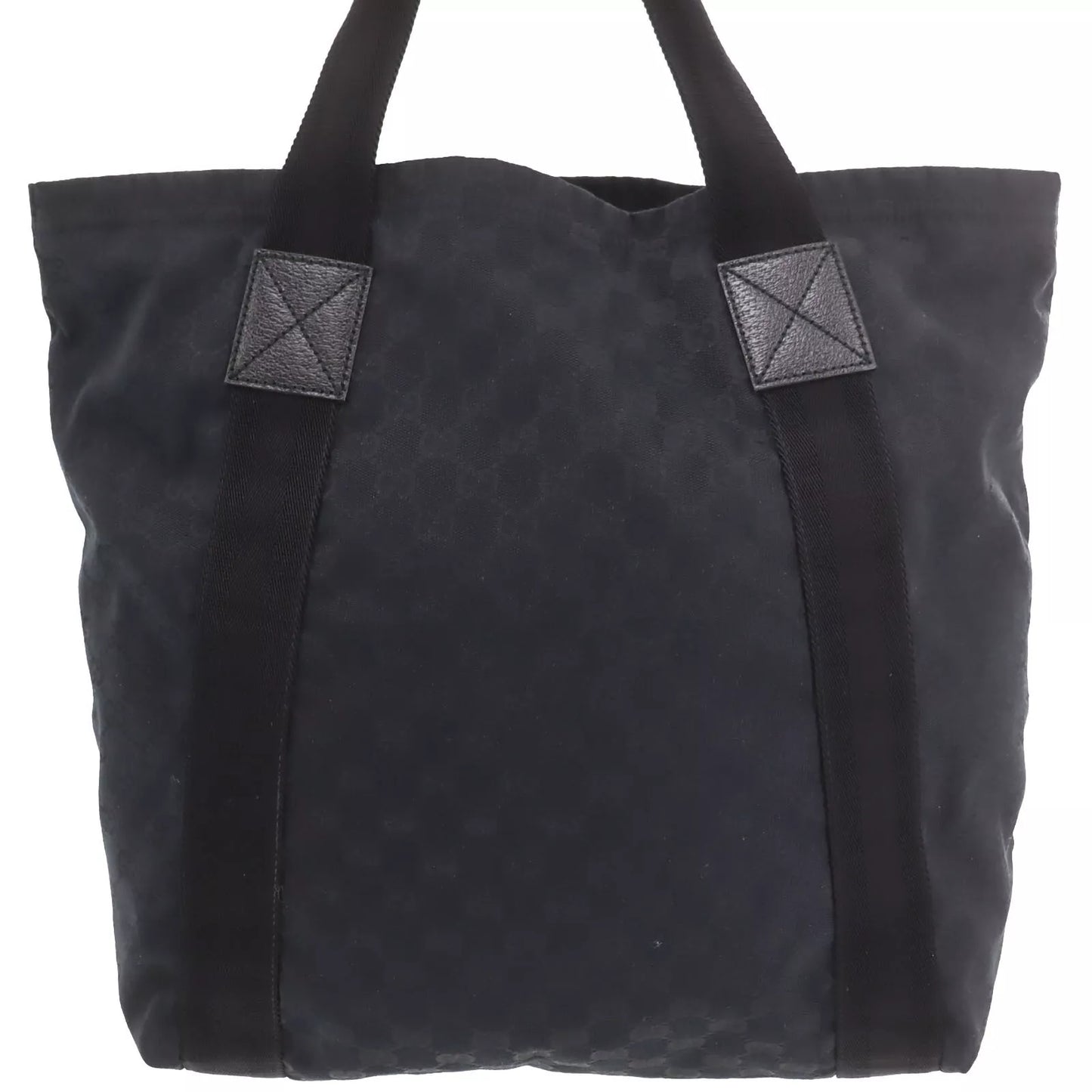GUCCI Original GG Canvas Tote Handbag Black Canvas #CD911