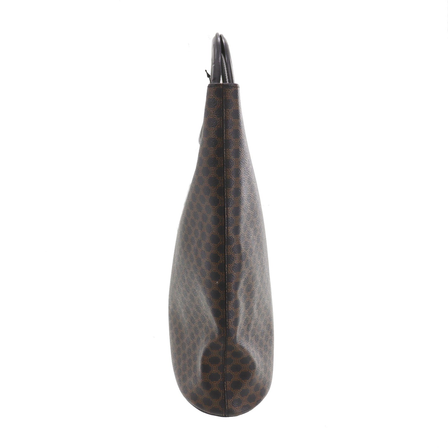 CELINE Macadam Pattern Handbag Black PVC Leather #AG641