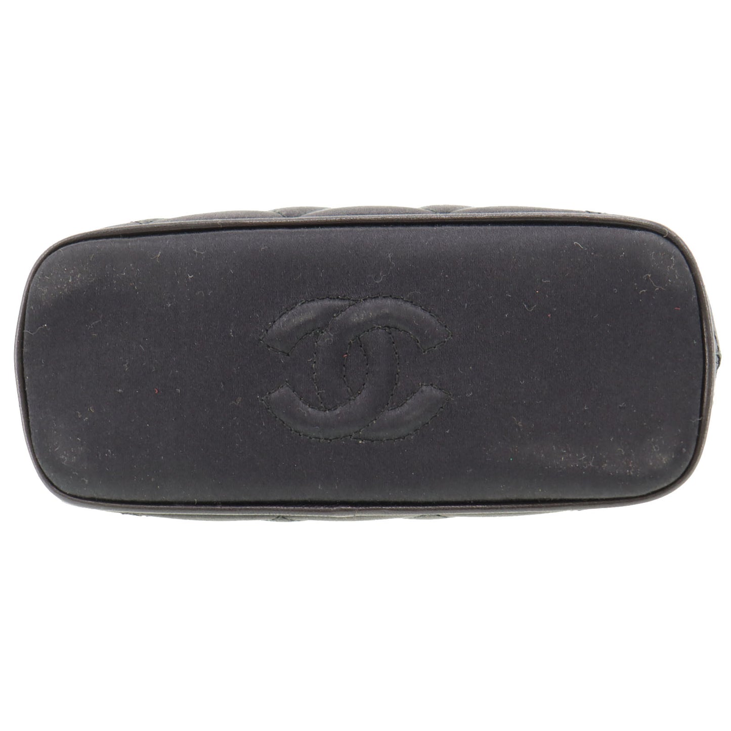CHANEL Matelasse HandBag Black Satin #BK912