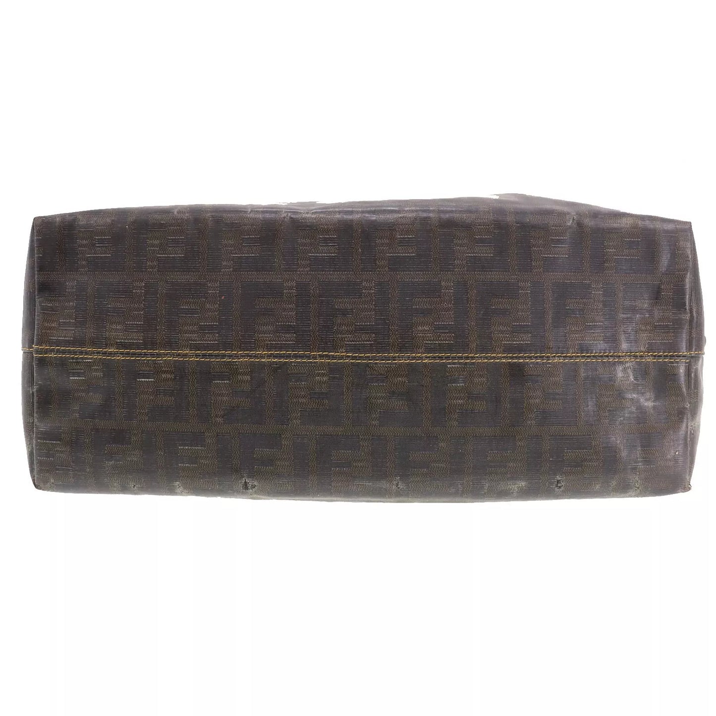 FENDI Zucca Shoulder Tote Bag Brown PVC Leather #AB537