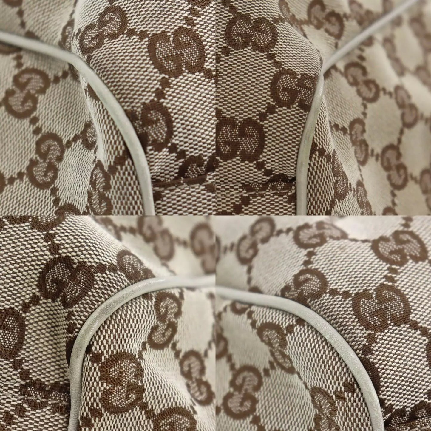 GUCCI Original GG Canvas Handbag Tote Beige #CS887