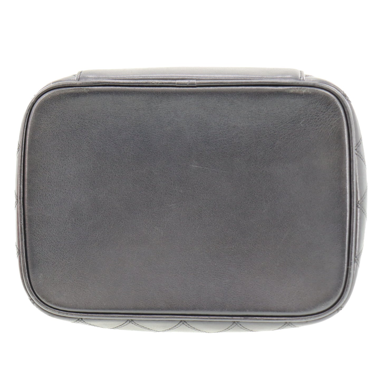 CHANEL Bicolore Handbag Vanity Pouch Black Lambskin #AH691