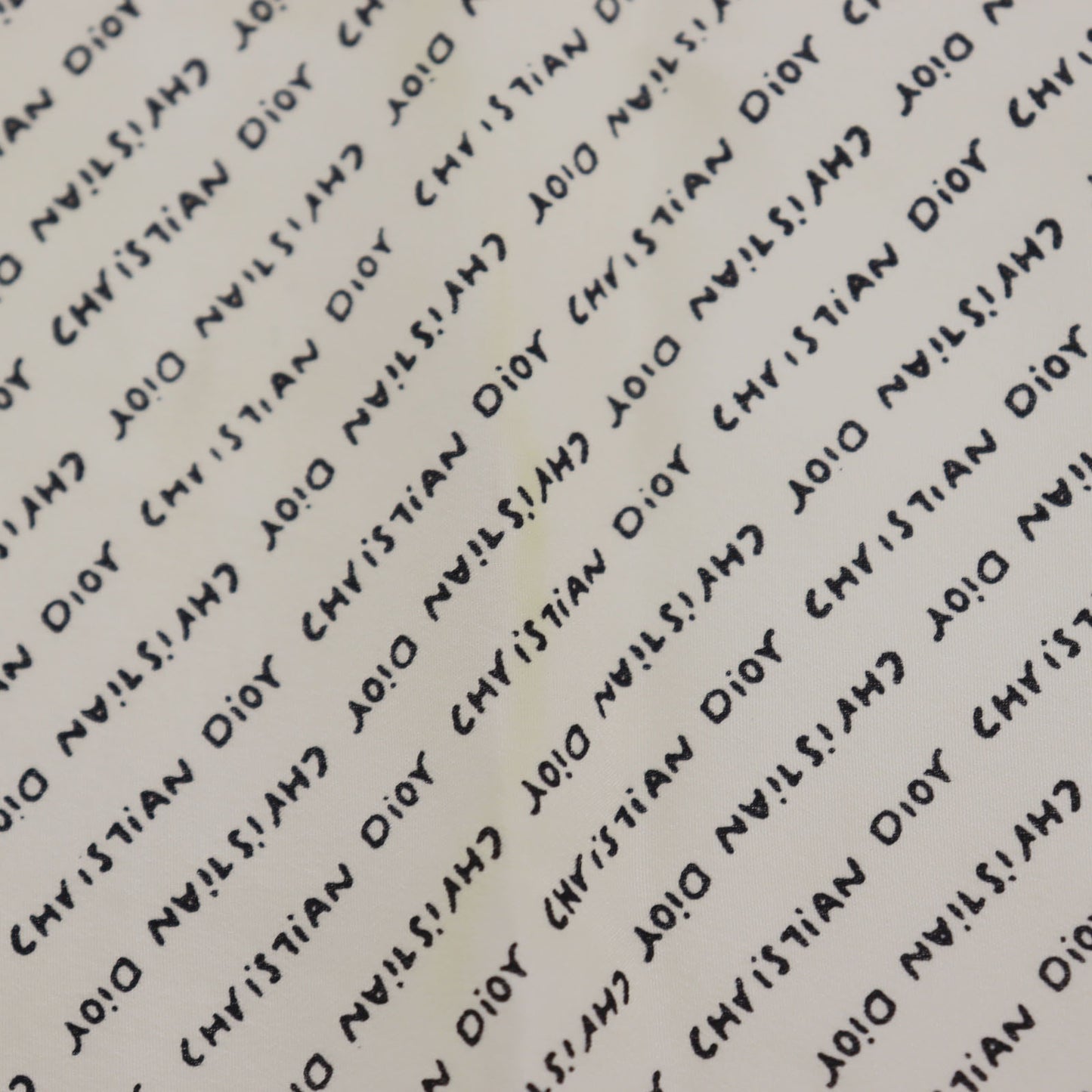 Christian Dior Logos Silk Scarf Black Ivory #ED33