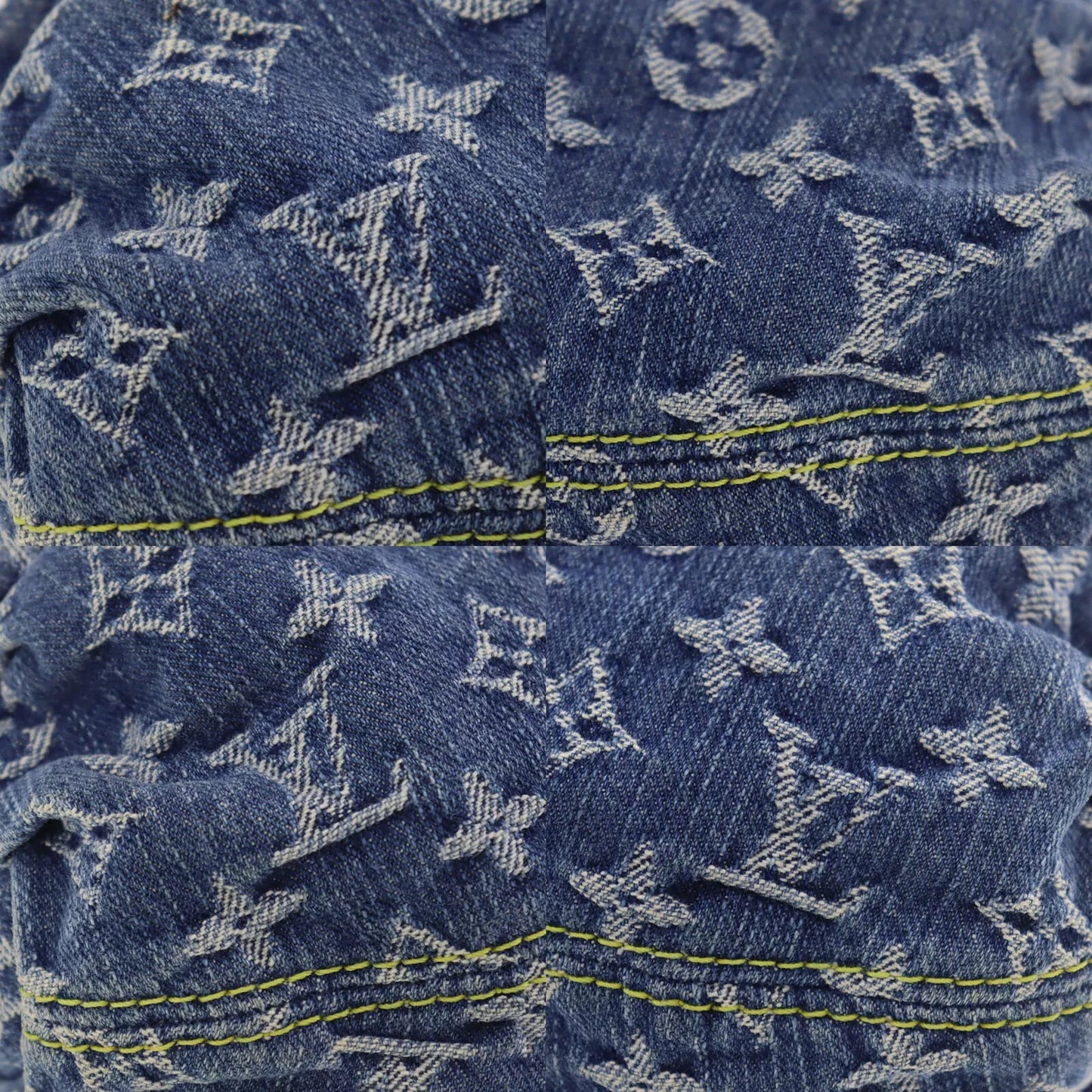 Louis Vuitton LV Pleaty Handbag Monogram Denim Blue M95020 #ED193
