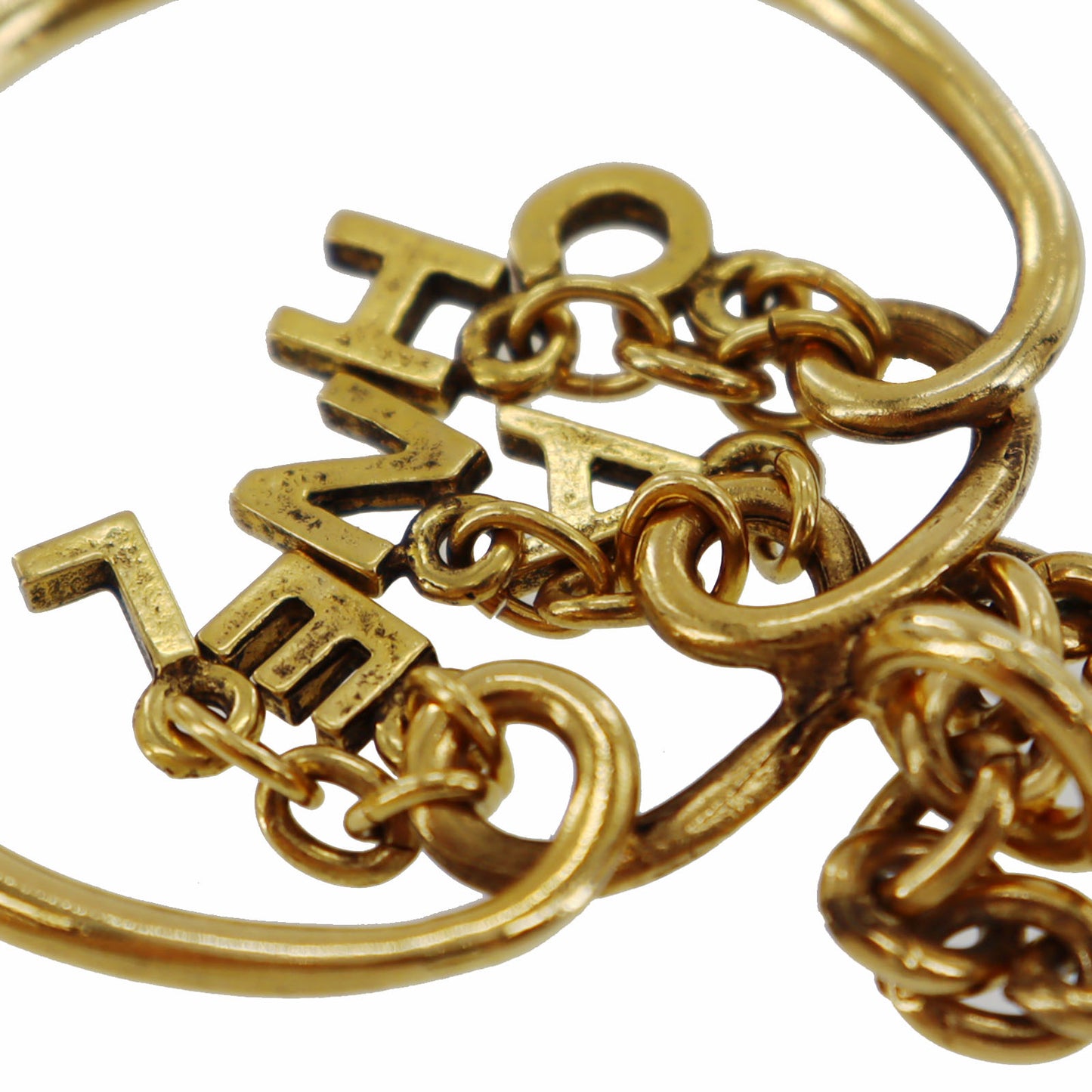 CHANEL CC Logos Circle Gold Plated Chain Necklace #AG189