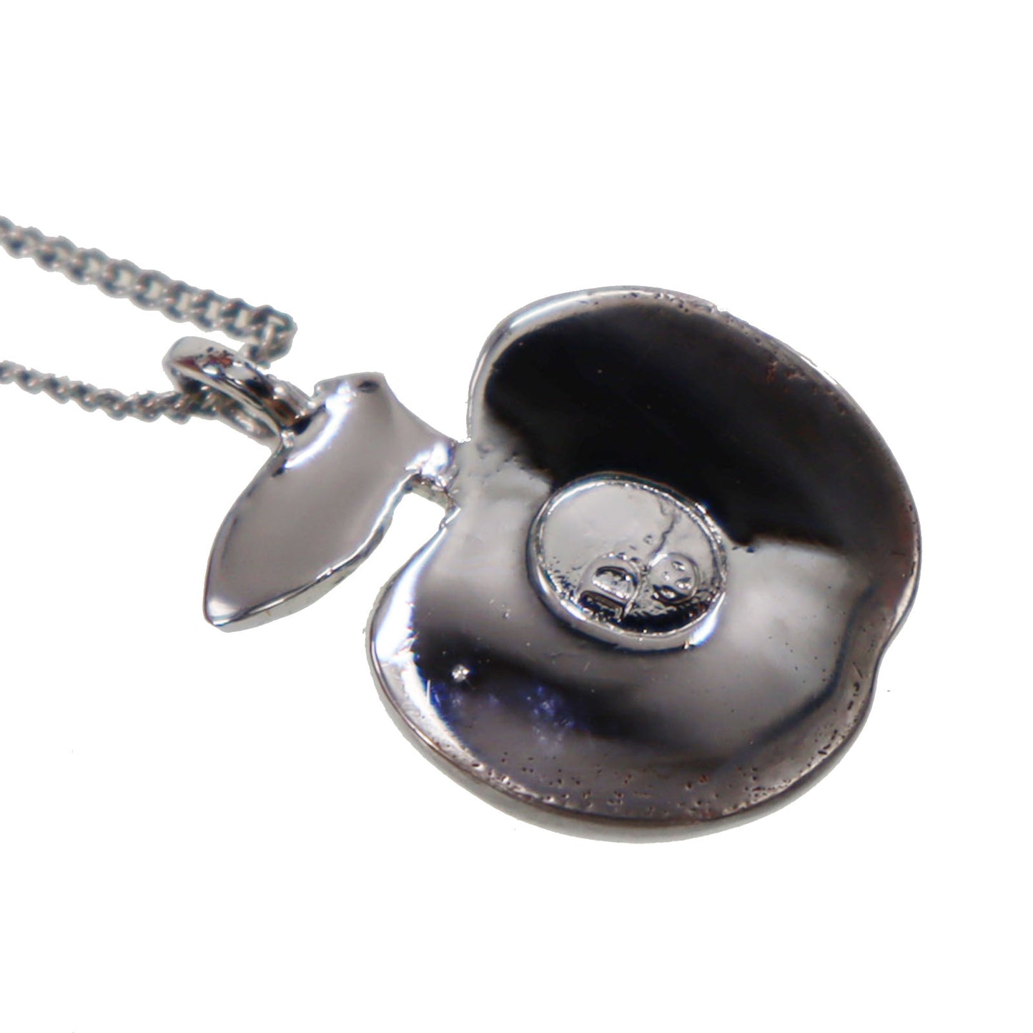 Christian Dior CD Logo Apple Motif Necklace Pendant Silver #CR775