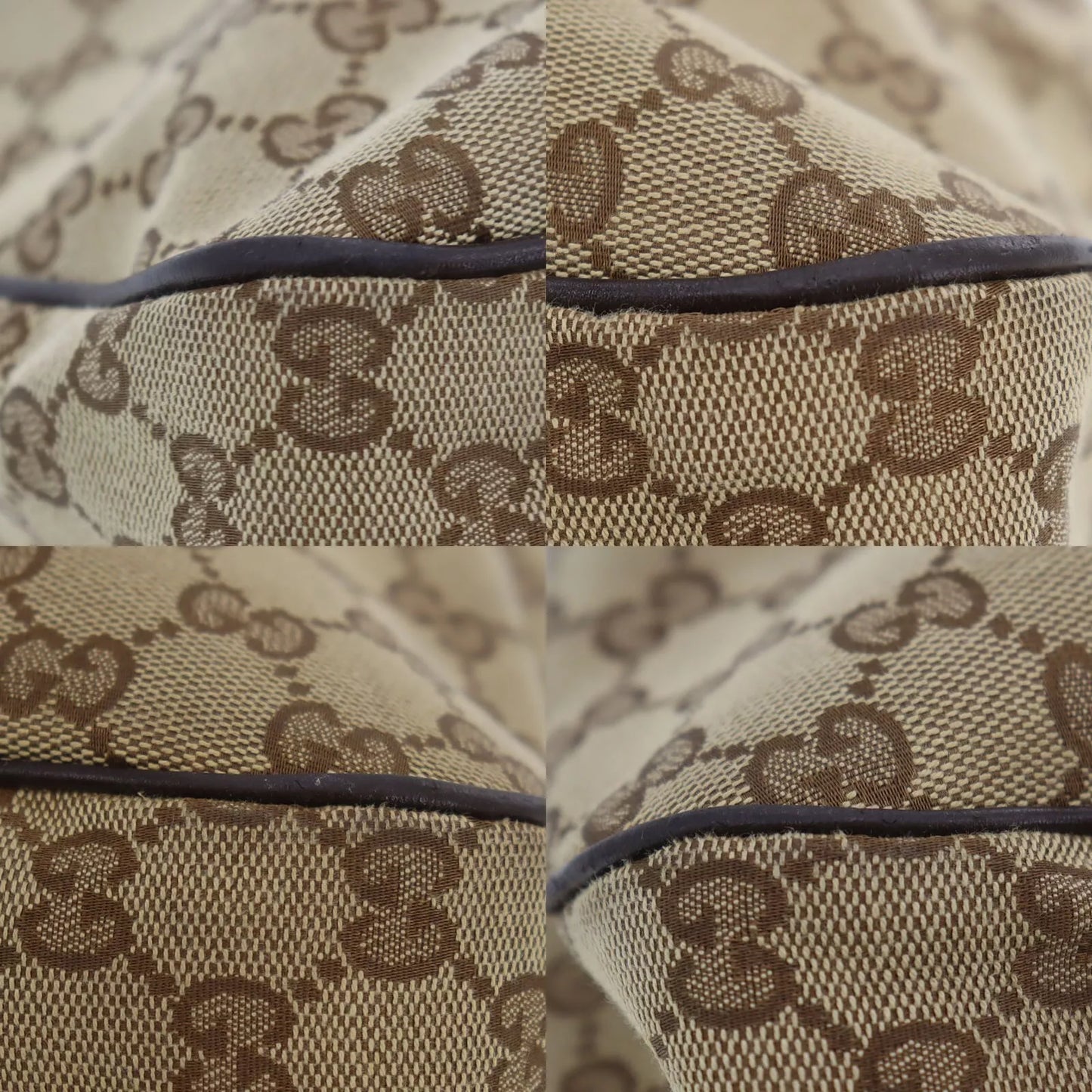 GUCCI Sukey GG Canvas Handbag Tote Brown #CT722