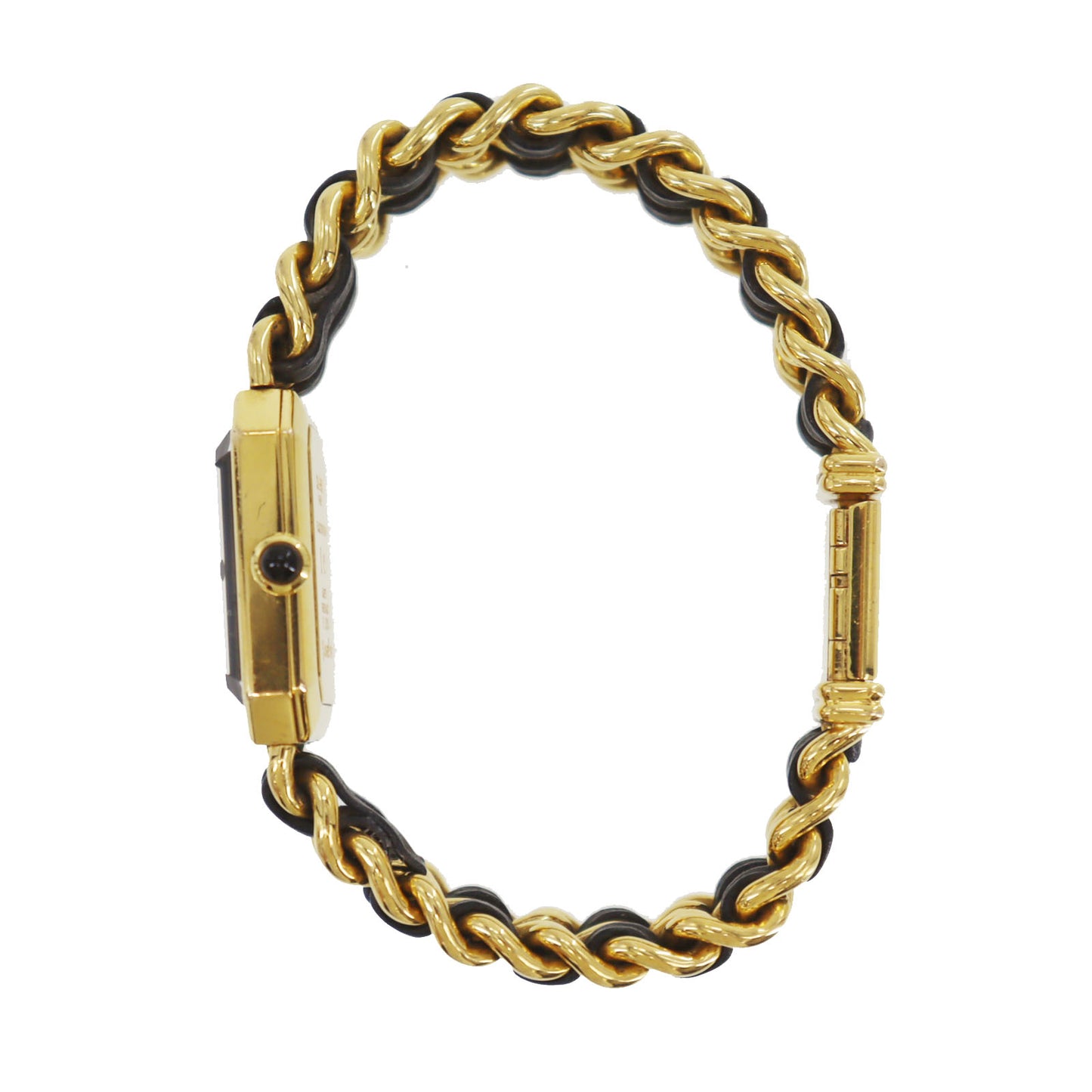 CHANEL Premiere Discontinued Wristwatches L Gold Black Quartz #CW937