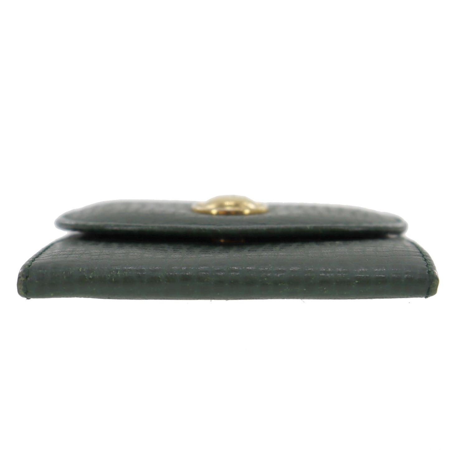 Christian Dior Logos Mini Coin Wallet Green Leather #BQ715
