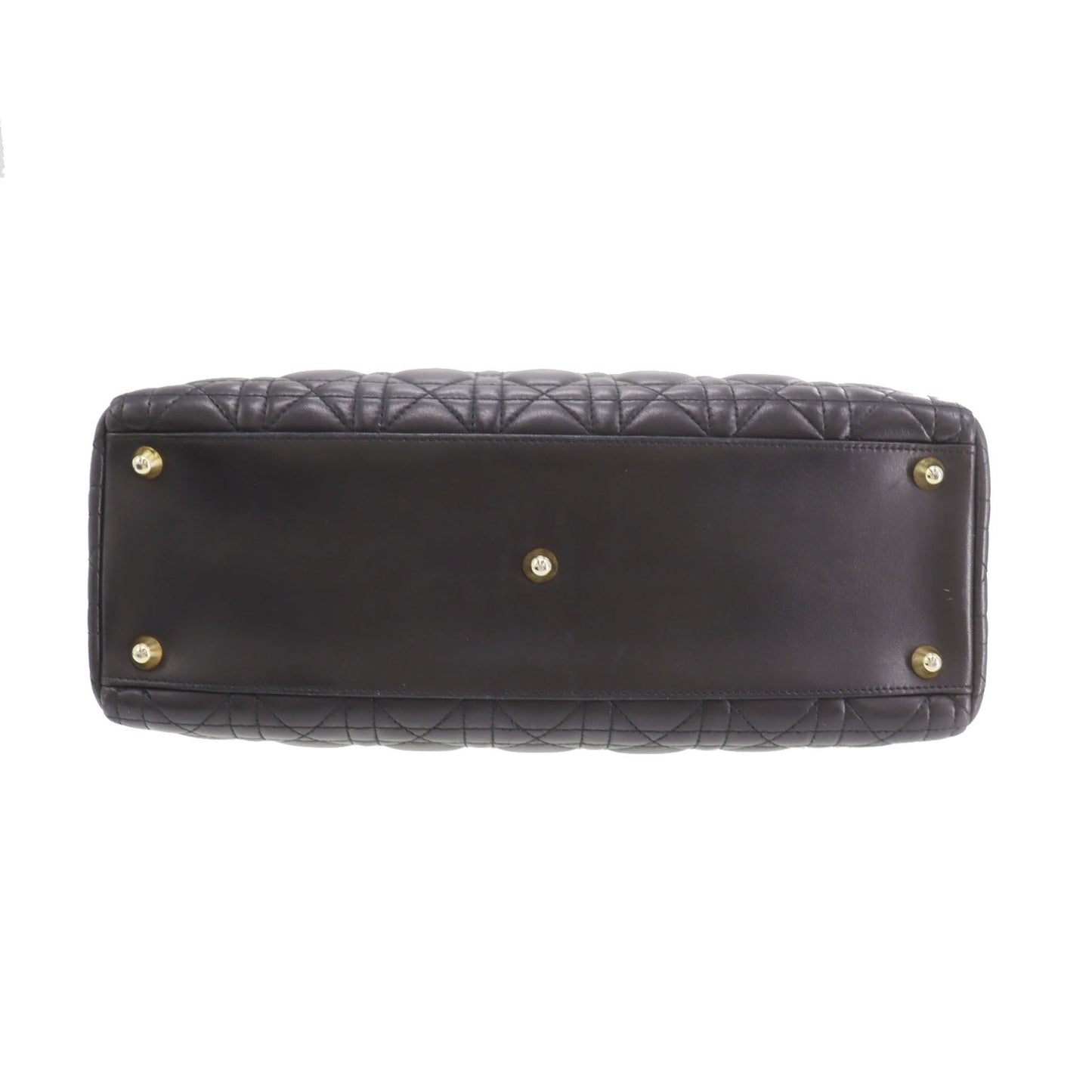 Christian Dior Lady Dior 2way Shoulder Handbag Black Leather #DA755