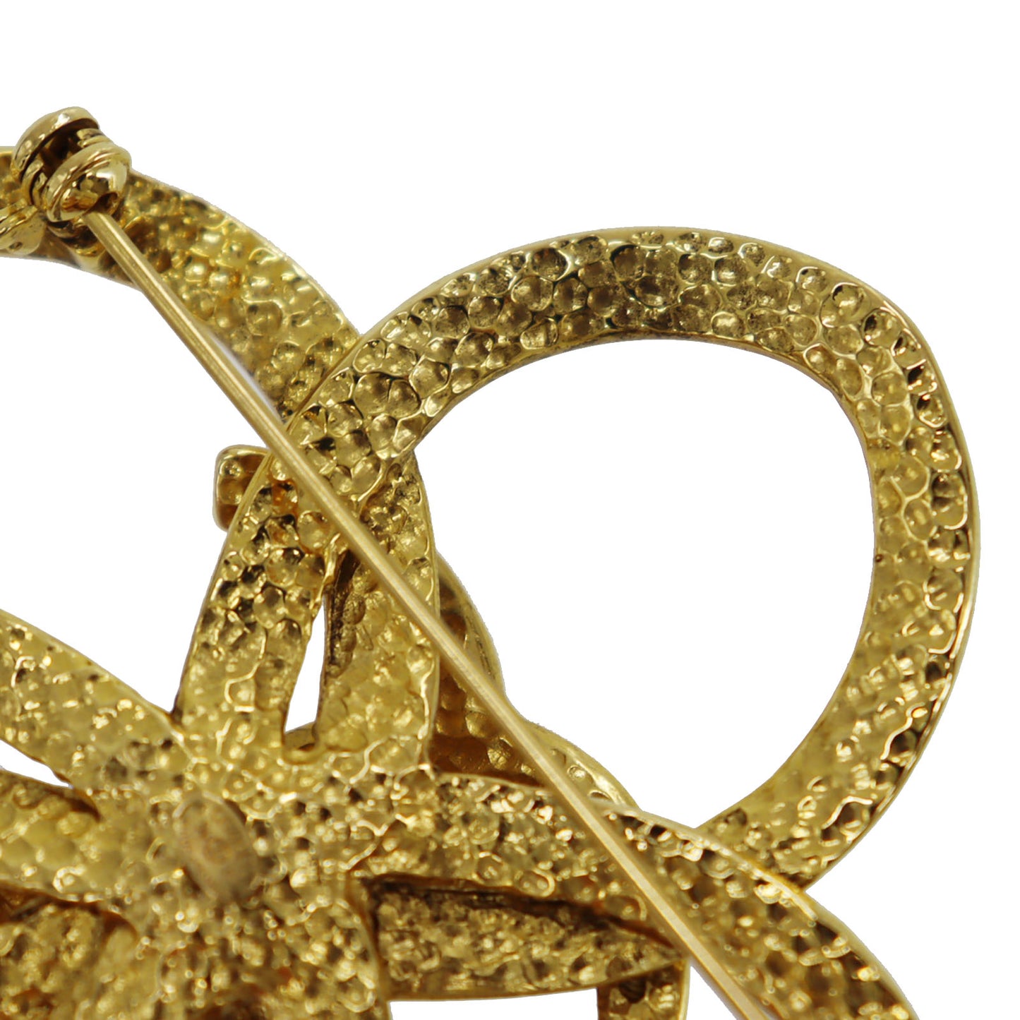 CHANEL CC Flower Pin Brooch Gold Plated 96P #CD808