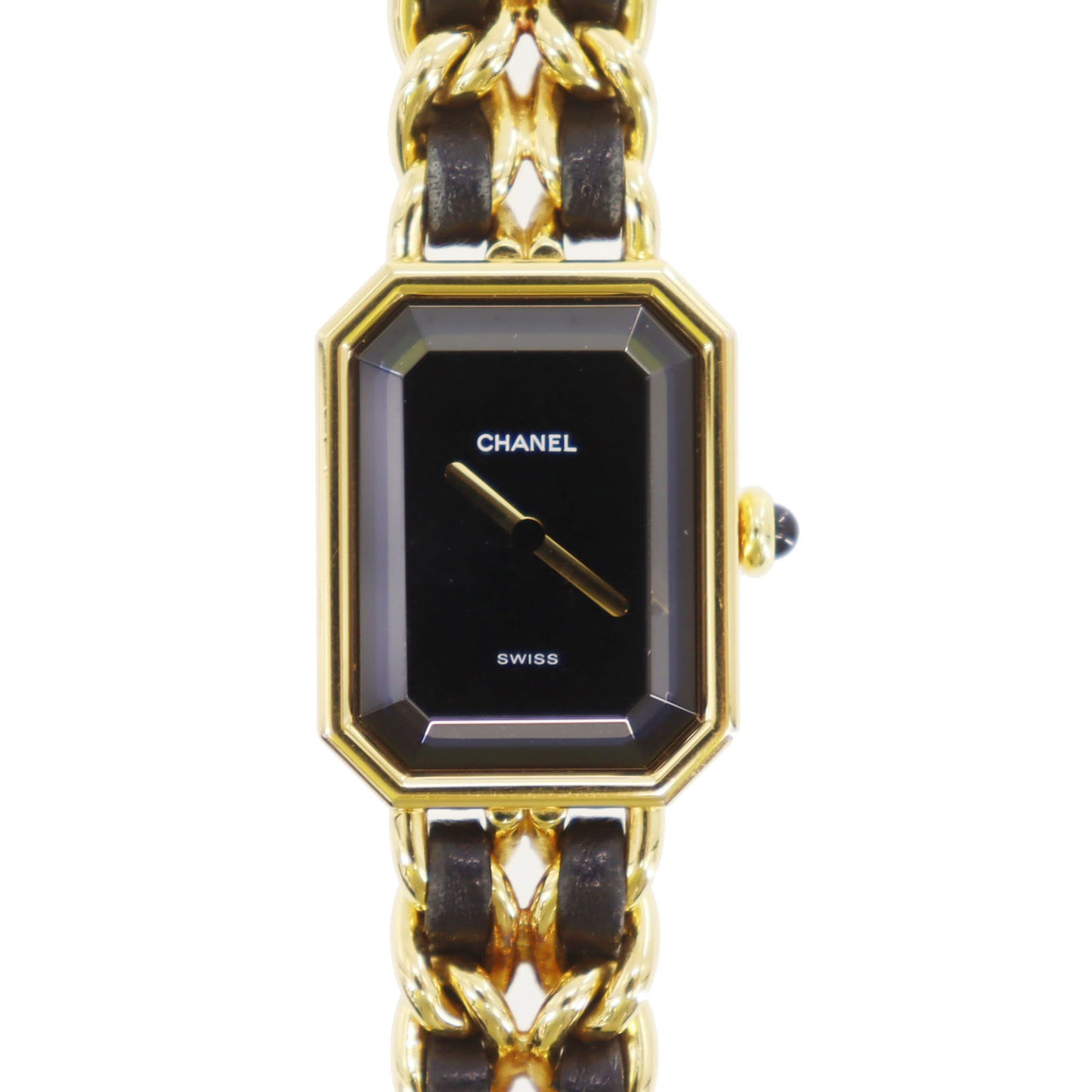 CHANEL Premiere Discontinued Wristwatches L Gold Black Quartz Swiss #CK713