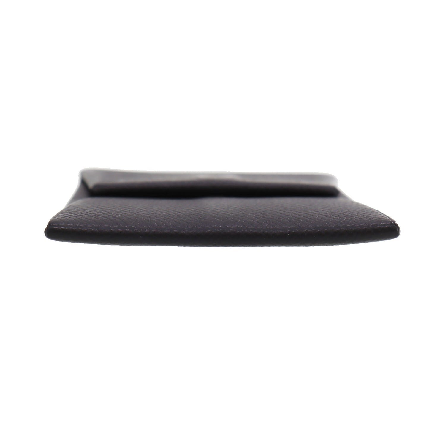 HERMES BASTIA Mini Coin Purse Wallet Black Leather #CK411