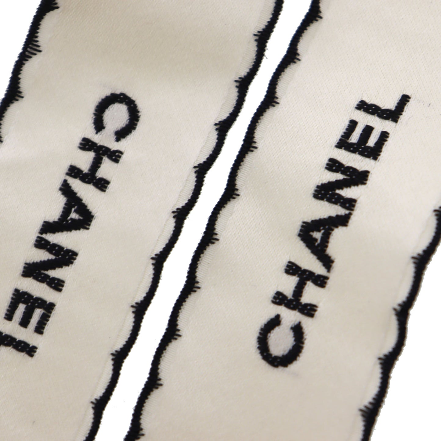 CHANEL Big Ribbon Pin Brooch White logos Hair Accessories #AG515
