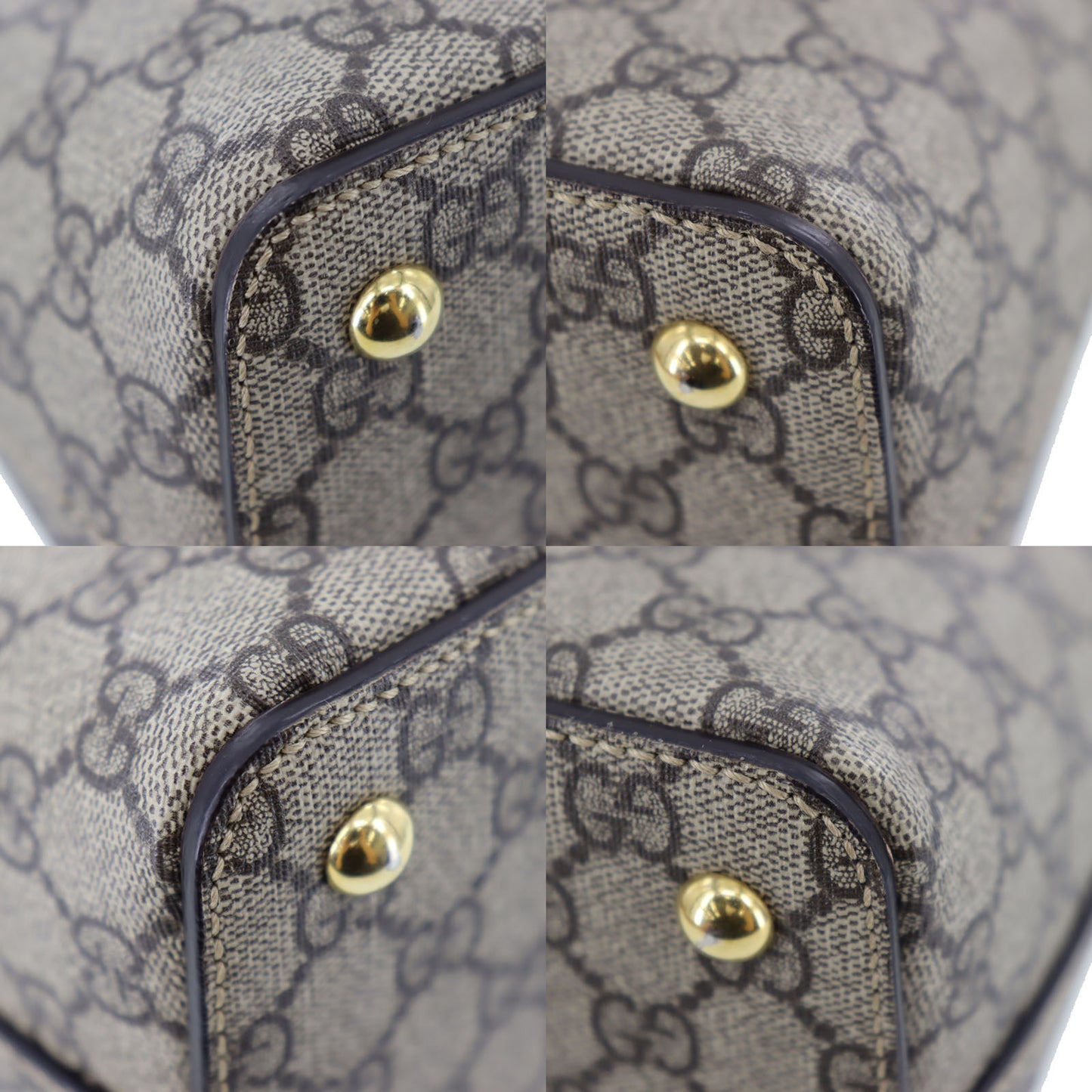 GUCCI GG Plus Shoulder Handbag Brown PVC Leather #BN944