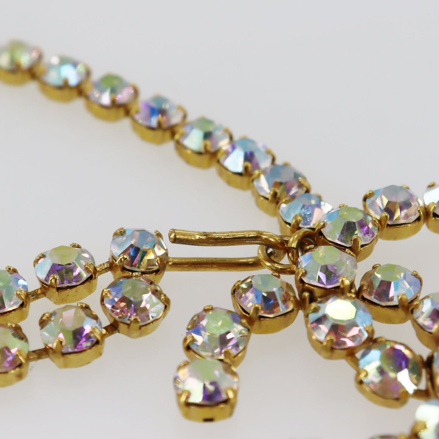 CHANEL CC Logos Rhineston Belt Gold Plated 96 P #CS201