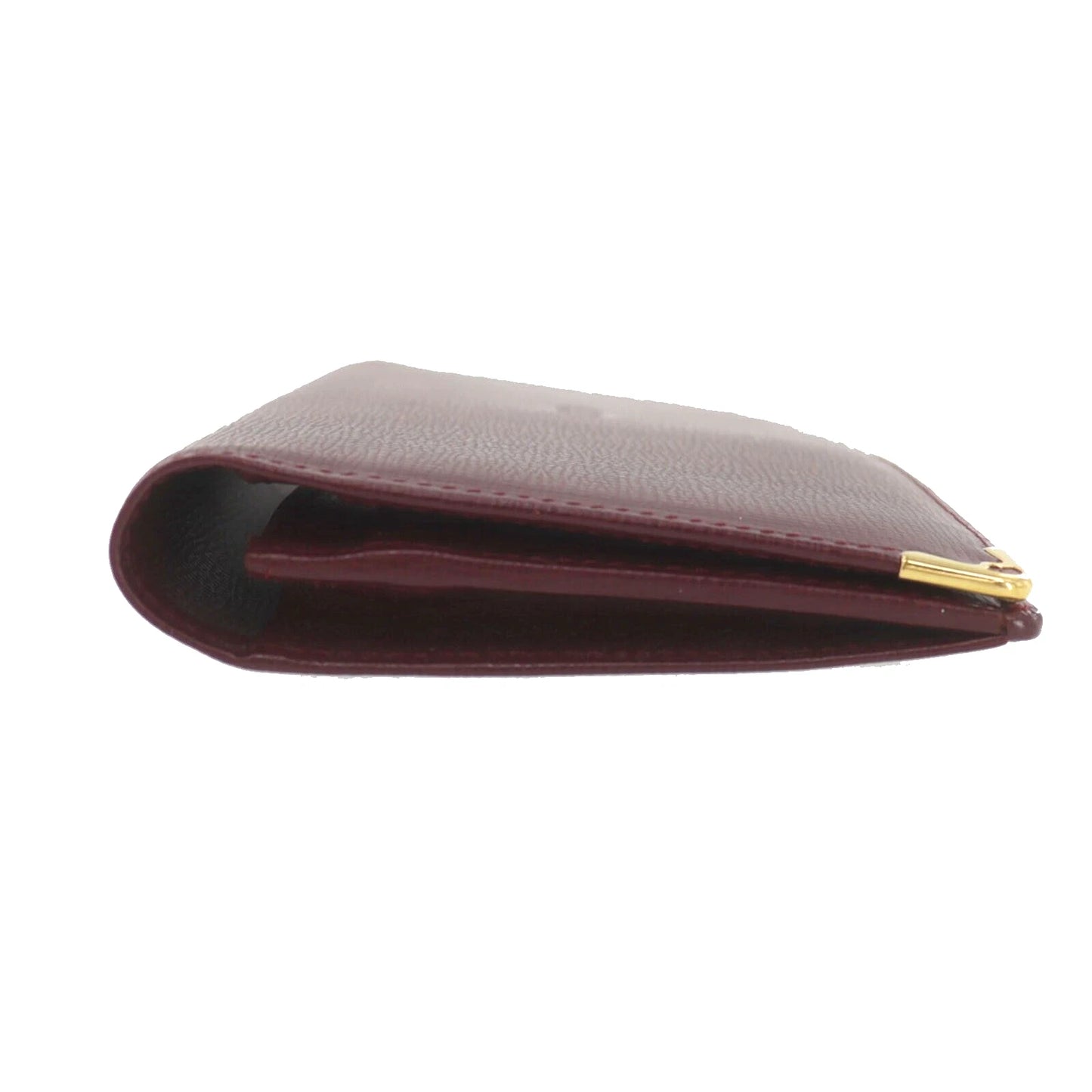 CARTIER Must de Cartier Bifold Long Wallet Leather Burgundy #ED495